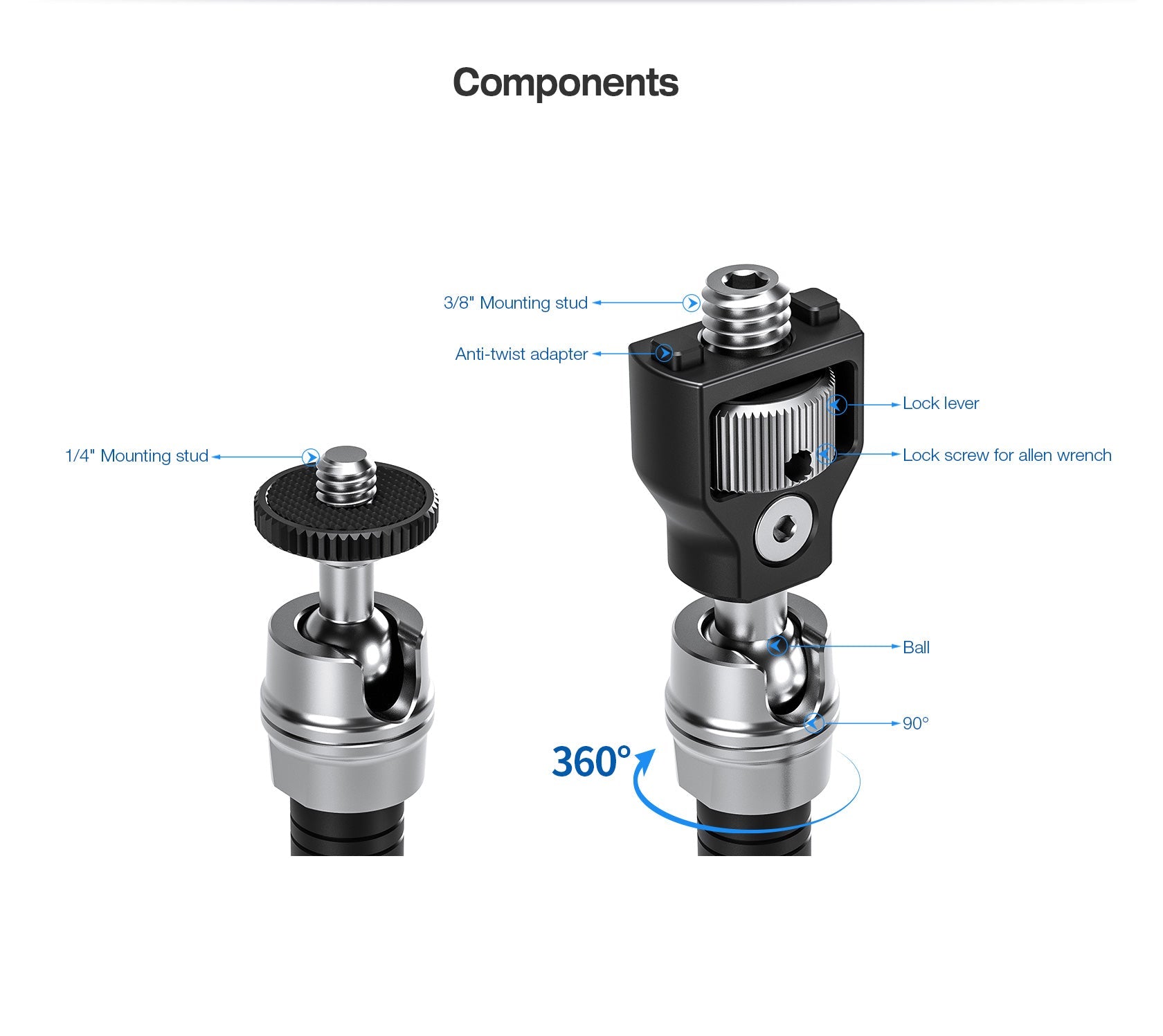 Leofoto AM-7 Mega Magic Arm - Total Length 54cm / 21.3" (in straight position)