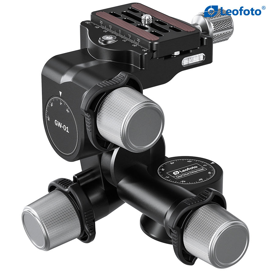Leofoto GW-01 3-Way Geared Head with QR Plate | Arca Compatible