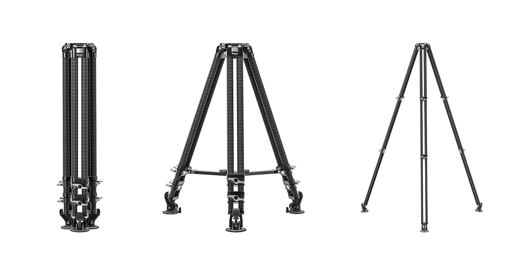 Leofoto LVC-253C+BV-15 Dual-Tube Video Tripod with Fluid Head Set | 75mm Integrated Bowl with Leveling Base and Handle