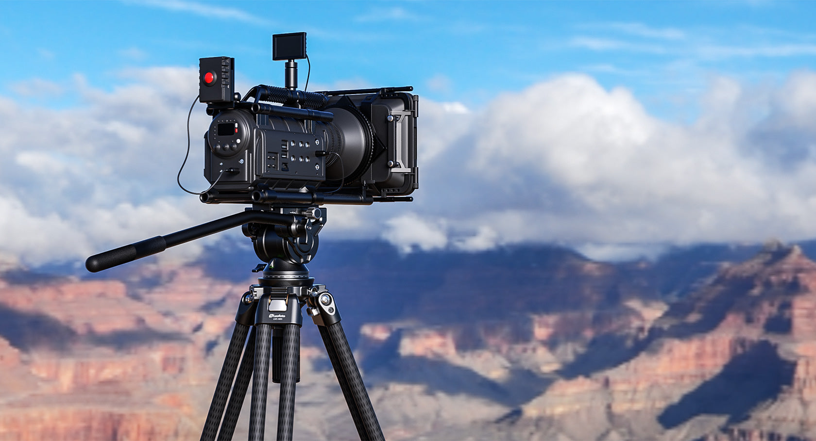 Leofoto LVC-193C Dual-Tube Video Tripod | 75mm Integrated Bowl with Leveling Base and Handle (Tripod Only)