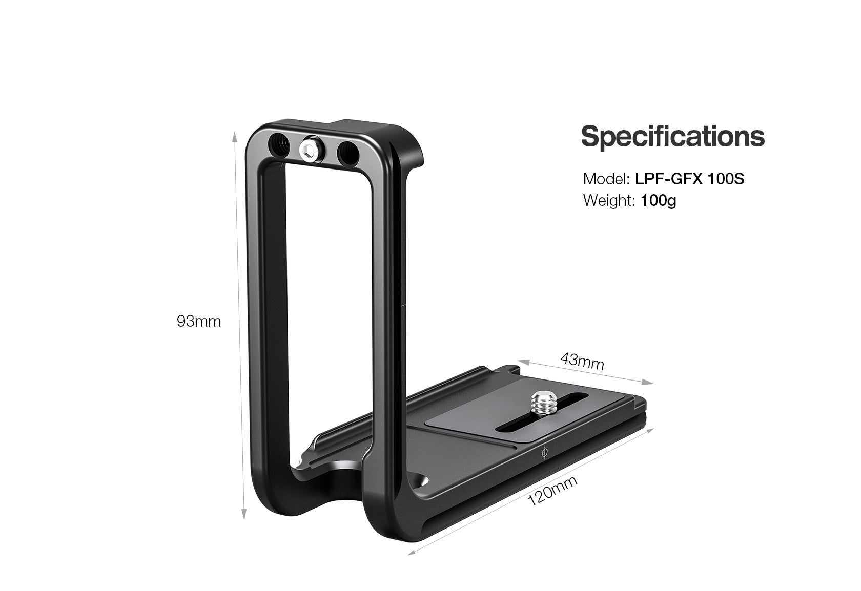 Leofoto LPF-GFX-100S L Plate for Fujifilm GFX100S / GFX50SII / GFX100II / GFX100SII | Arca Compatible