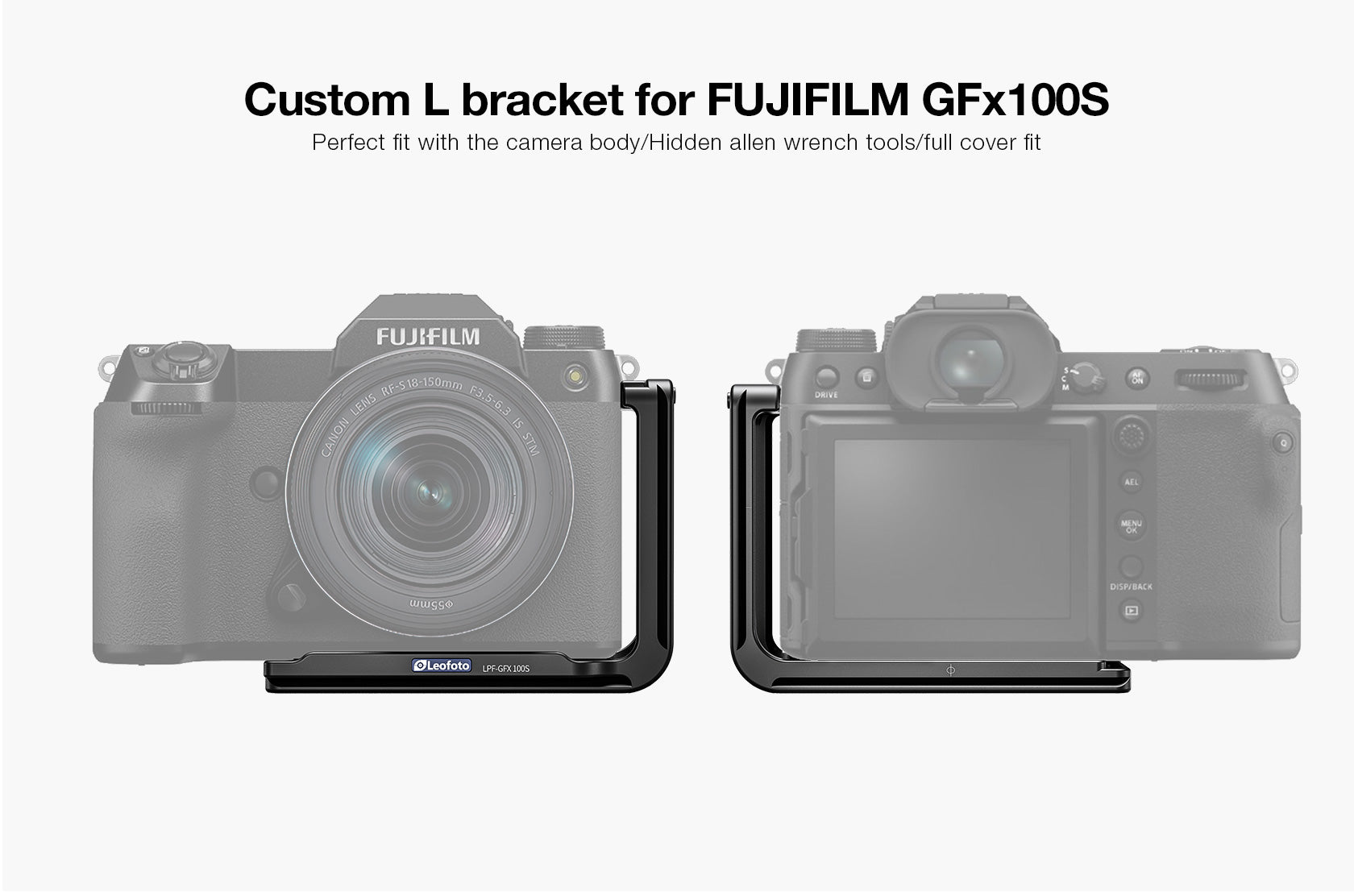 Leofoto LPF-GFX-100S L Plate for Fujifilm GFX100S / GFX50SII / GFX100II / GFX100SII | Arca Compatible