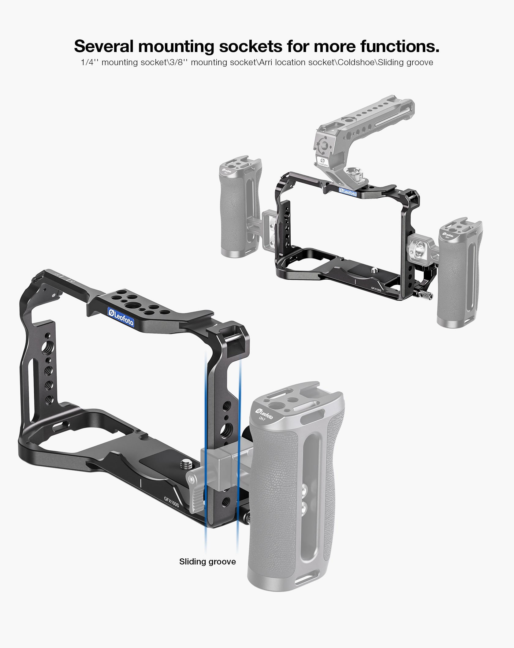 Leofoto GFX100S Camera Cage for Fujifilm GFX100S/GFX50SII
