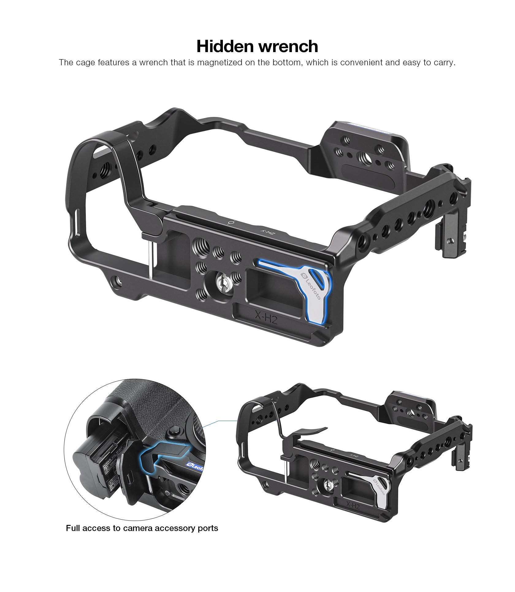 Leofoto X-H2 Camera Cage for Fujifilm X-H2