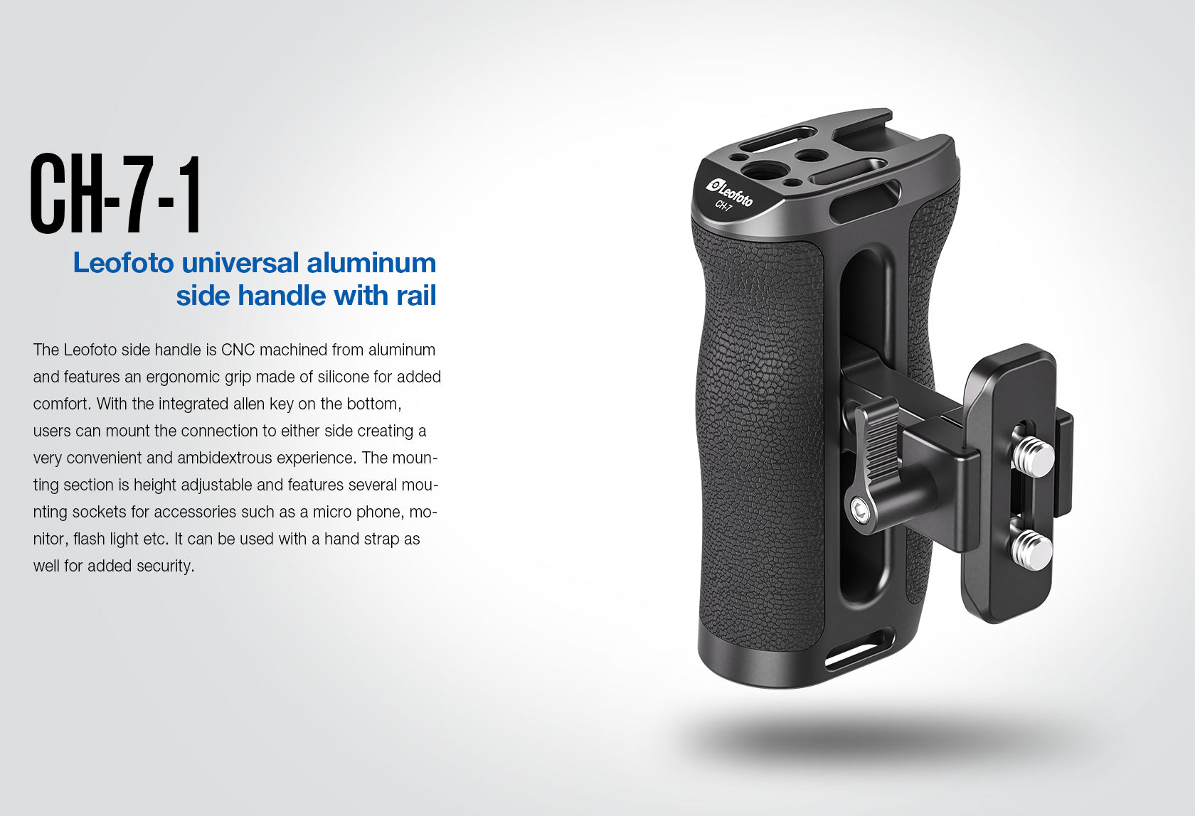 Leofoto CH-7-1 Side Handle | NATO/Picatinny Rail