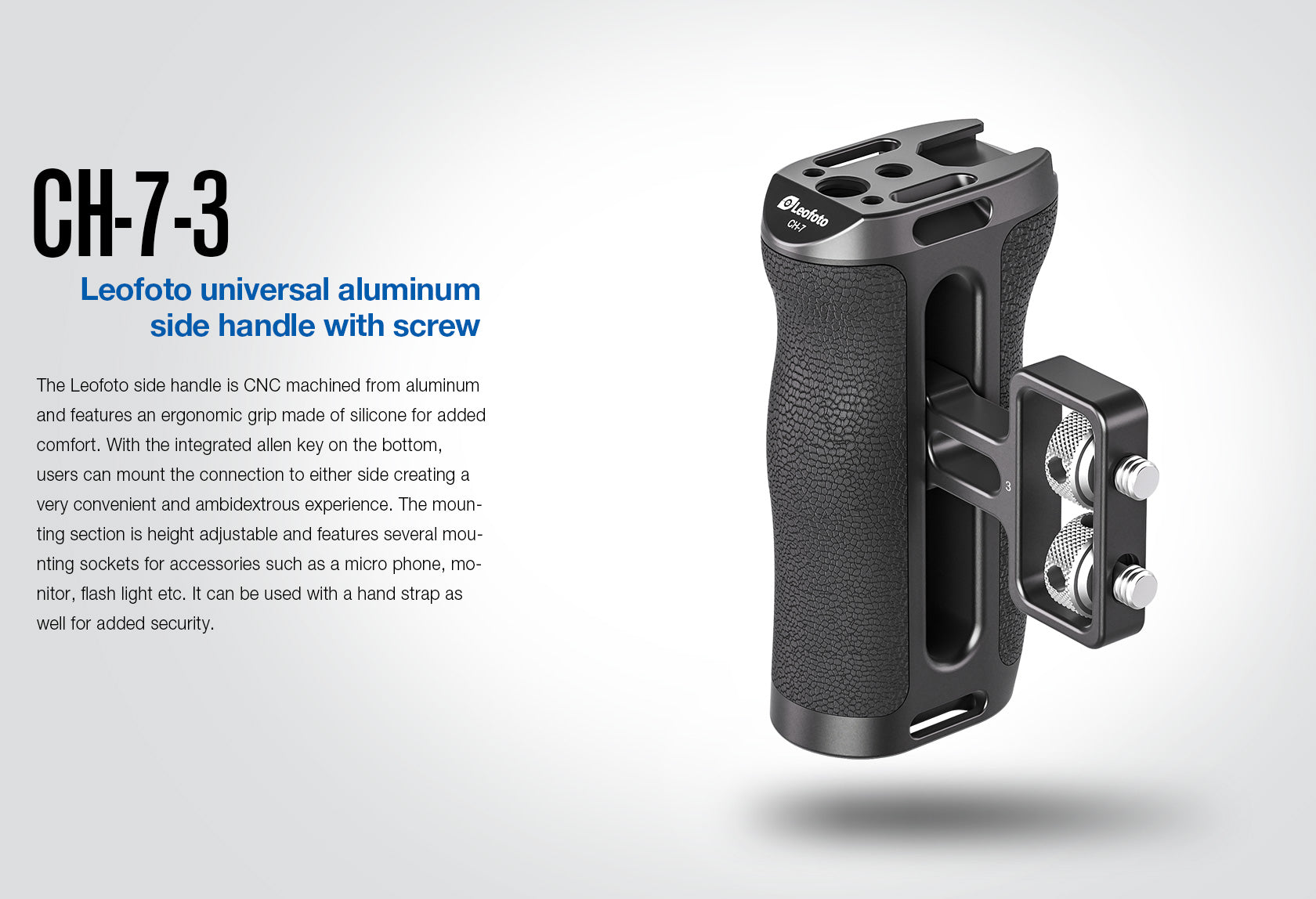 Leofoto CH-7-3 Universal Side Handle | 1/4”-20 Mount