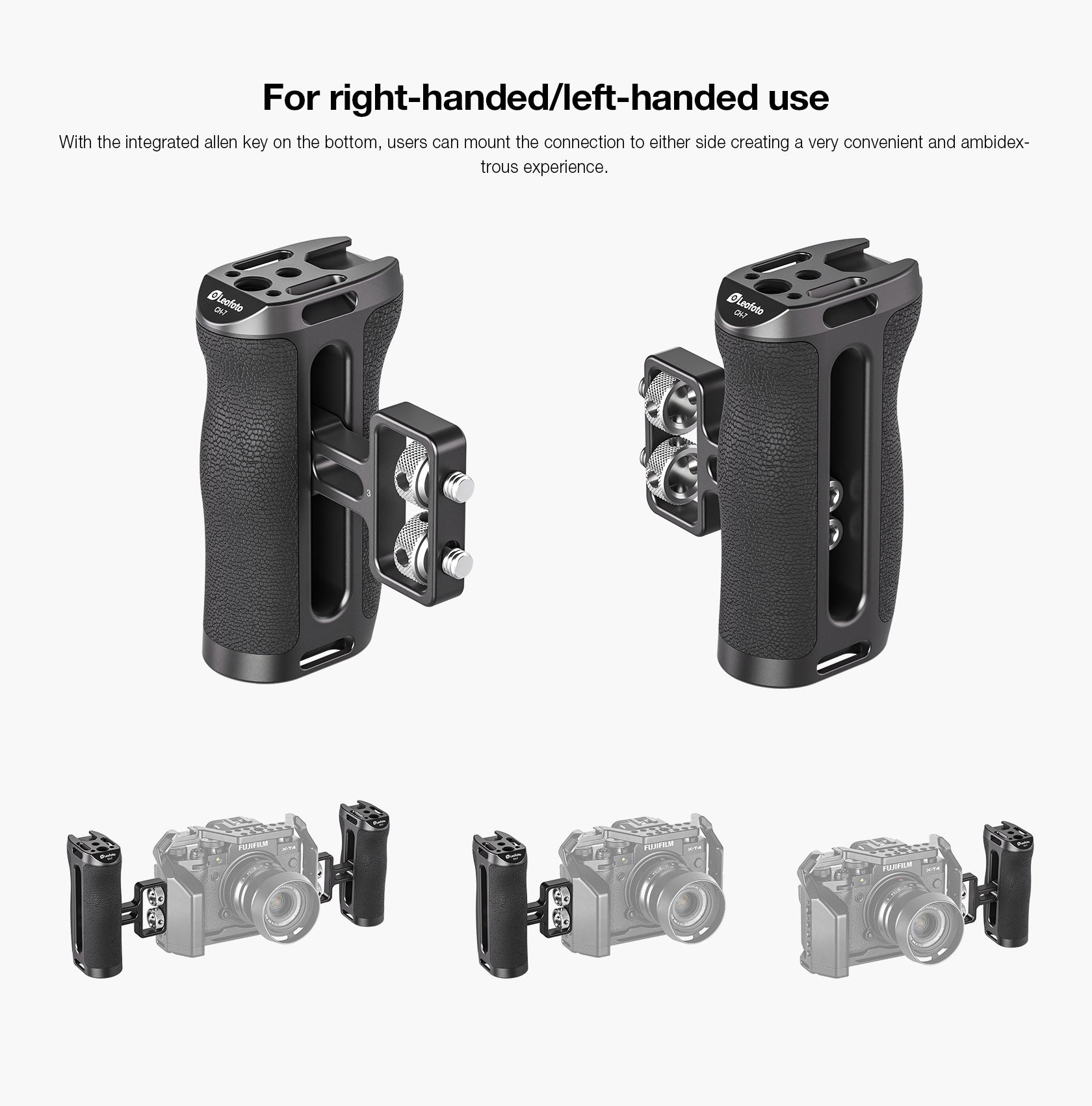 Leofoto CH-7-3 Universal Side Handle | 1/4”-20 Mount