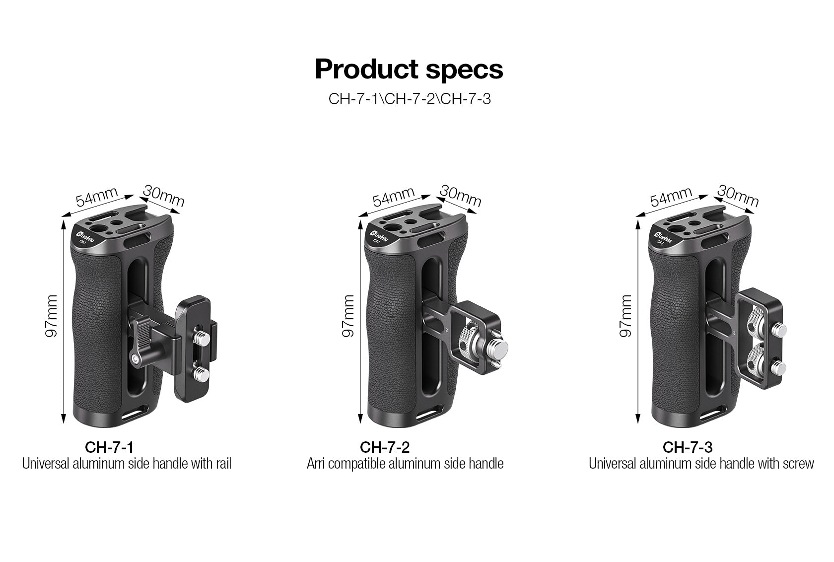 Leofoto CH-7-3 Universal Side Handle | 1/4”-20 Mount