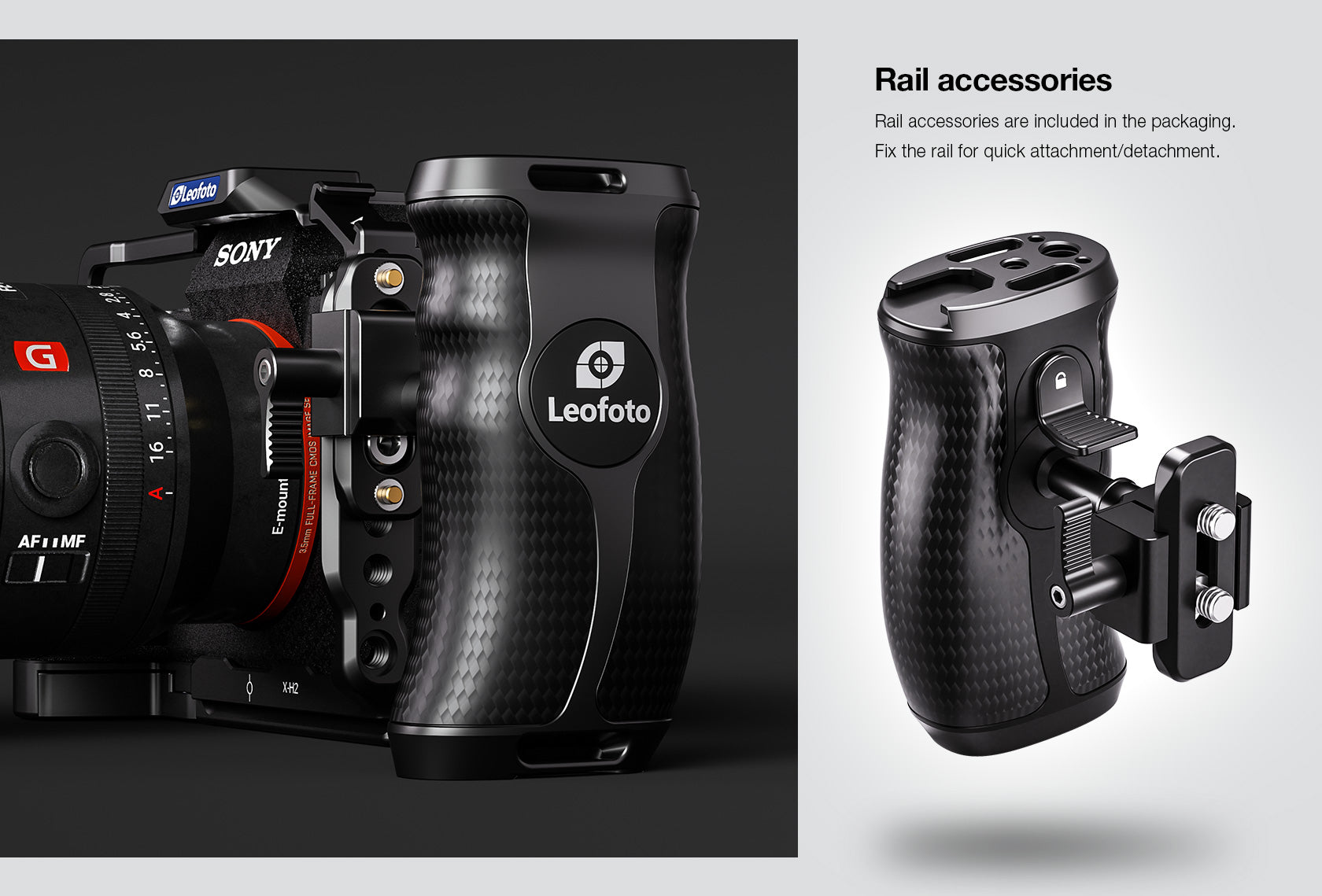 Leofoto CH-5 (Right or Left) Rotating Carbon Fiber Side Handle