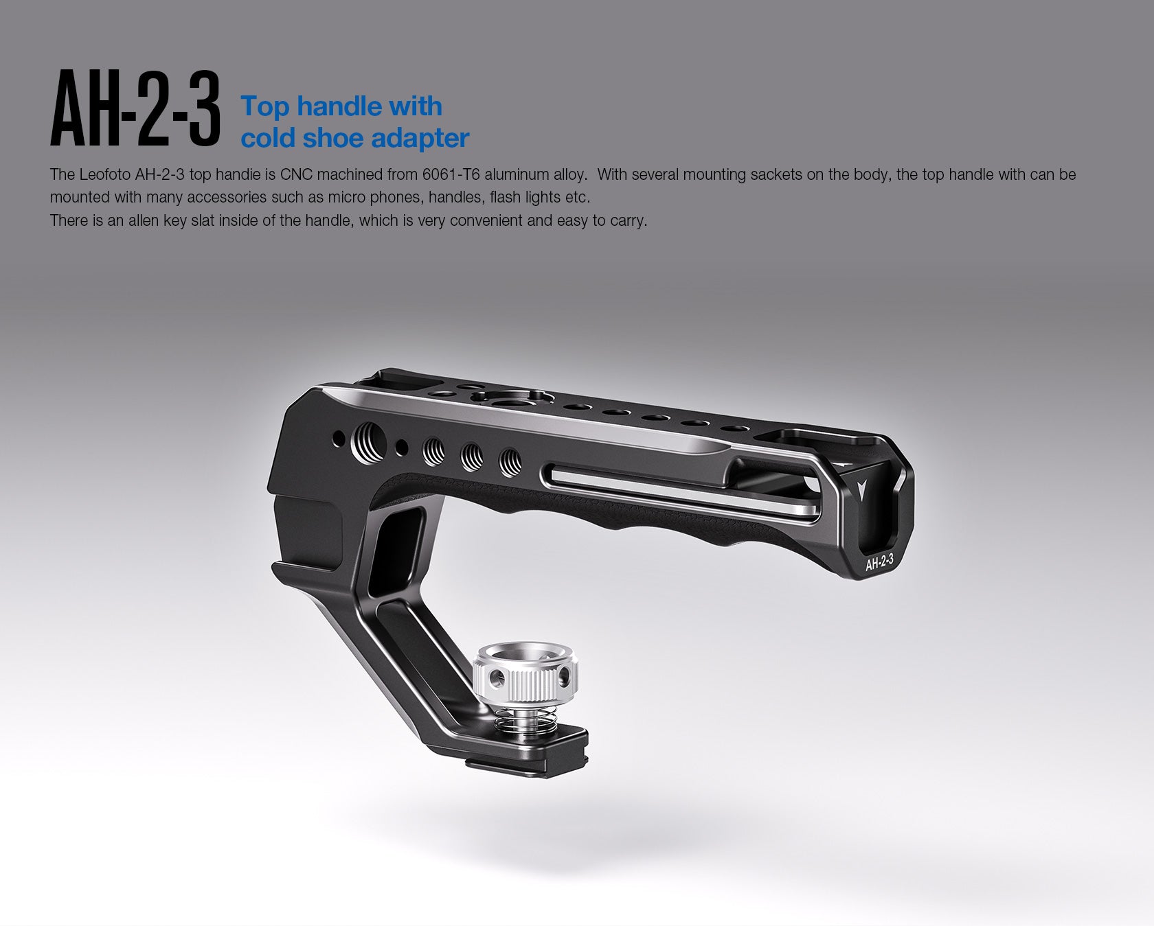 Leofoto AH-2-3 Top Handle | Cold Shoe