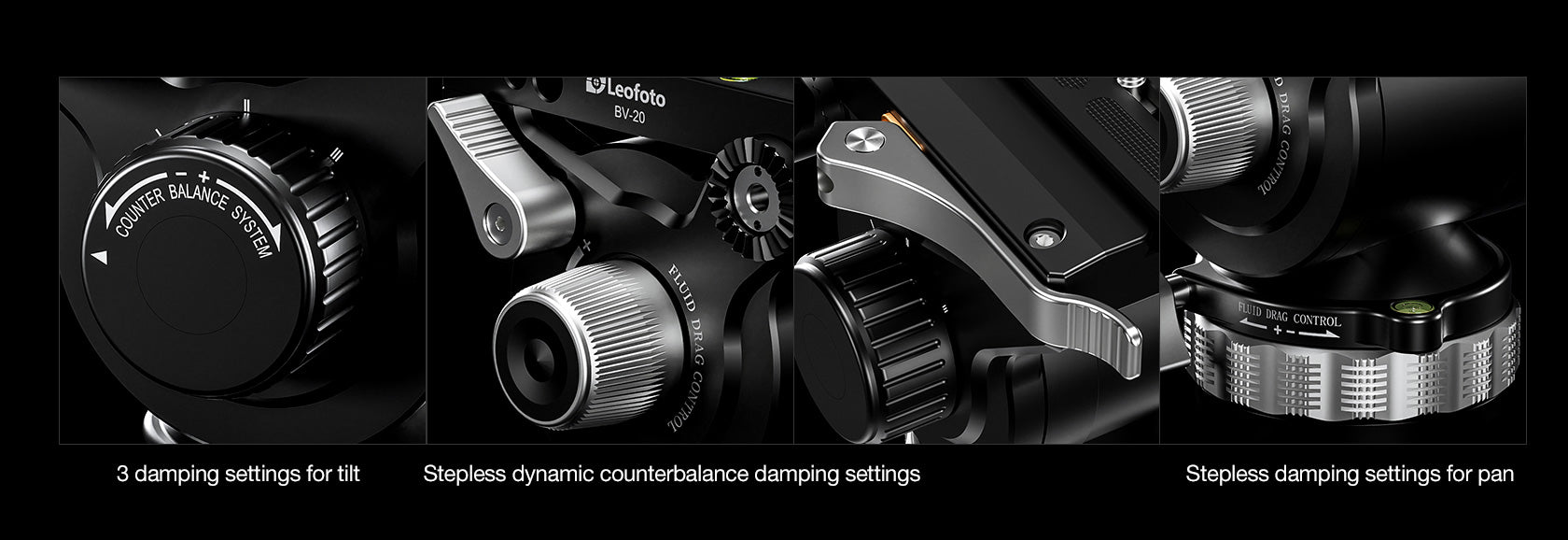 Leofoto BV-20 (Lever-Release Clamp) Pro Fluid Video Head - Arca Standard