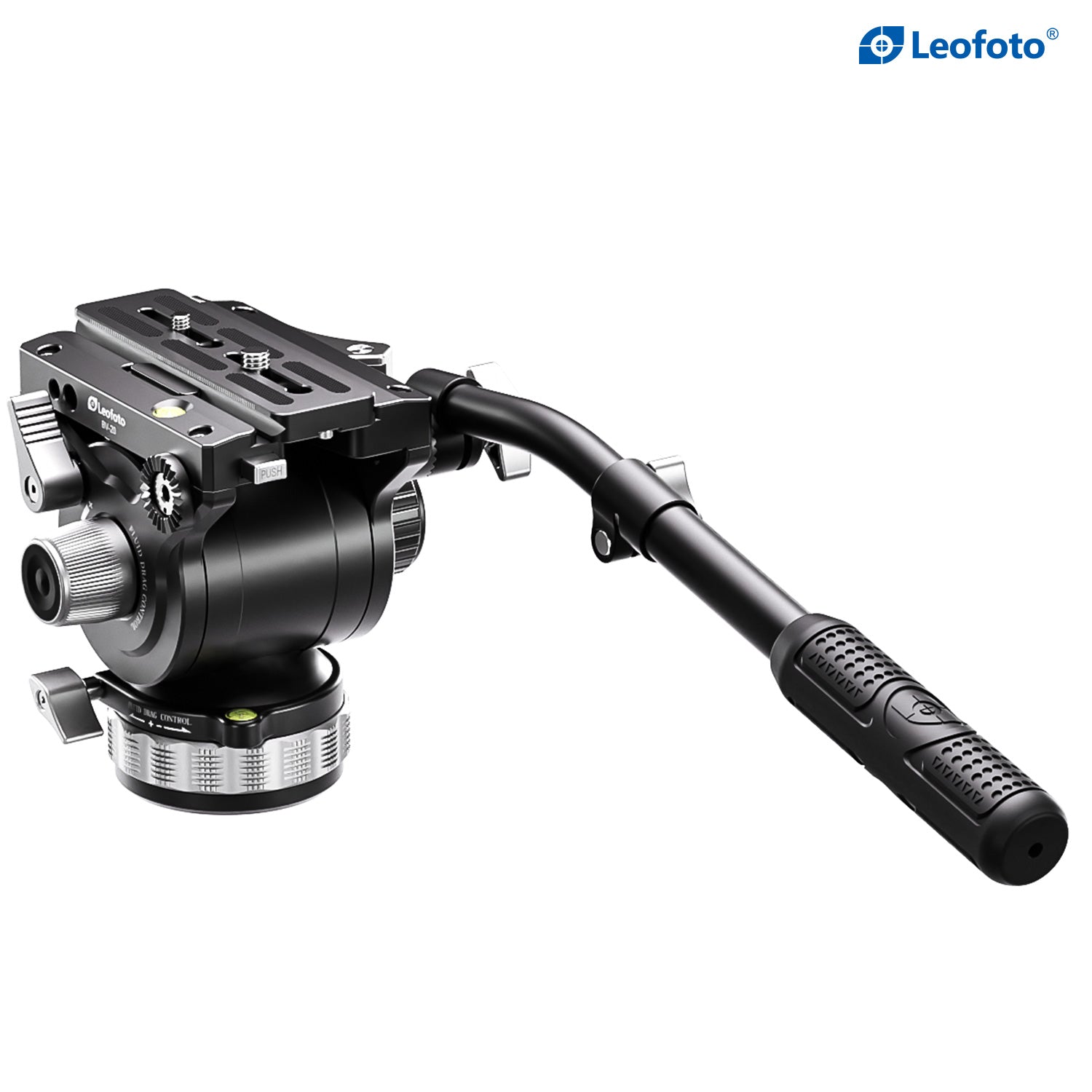 Leofoto LVC-253C+BV-20 (Lever-Release Clamp) Dual-Tube Video Tripod with Fluid Head Set | 75mm Integrated Bowl with Leveling Base and Handle