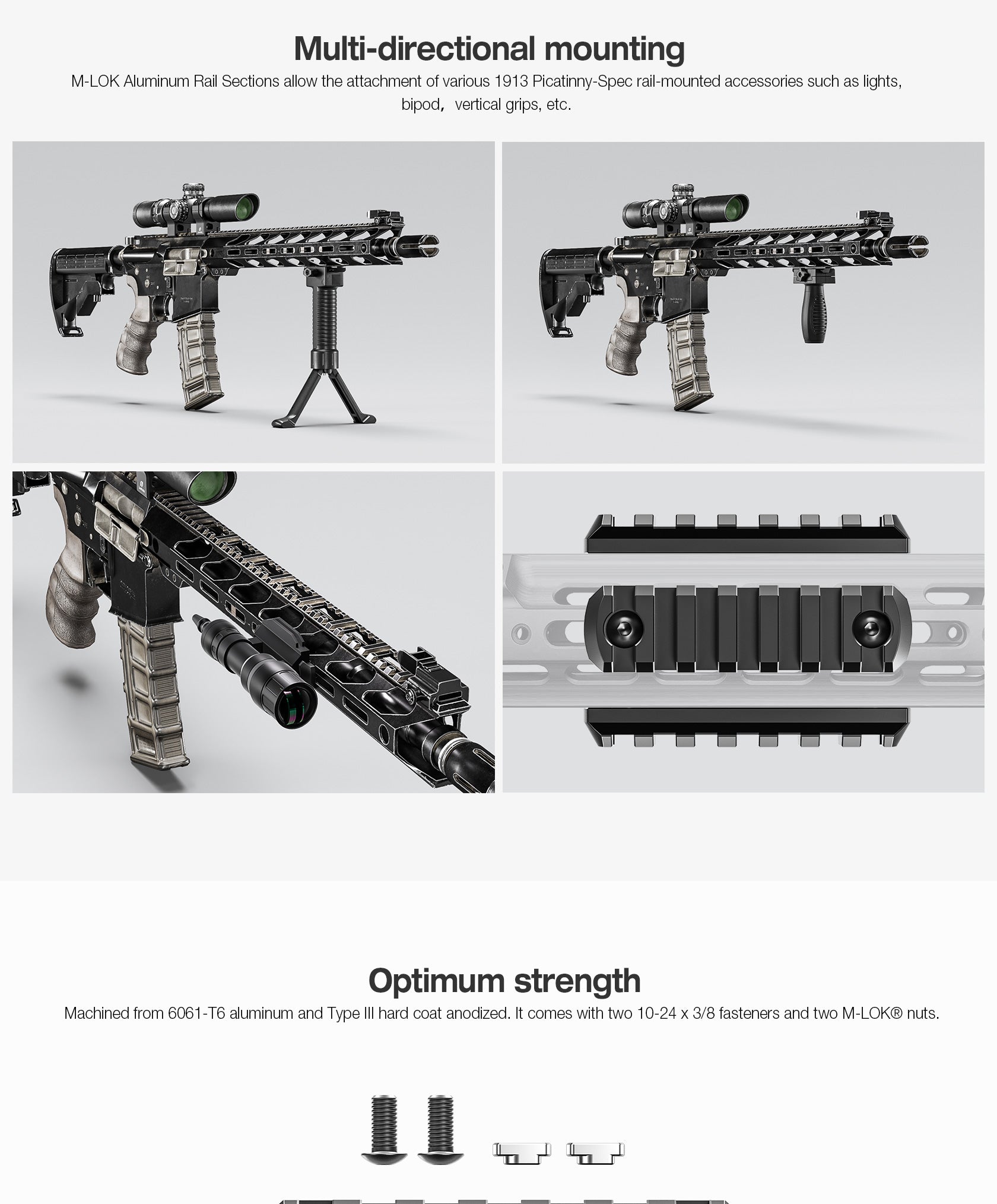 Leofoto MLP-40 / MLP-60 / MLP-80 / MLP-100 M-LOK QR Plates | Picatinny