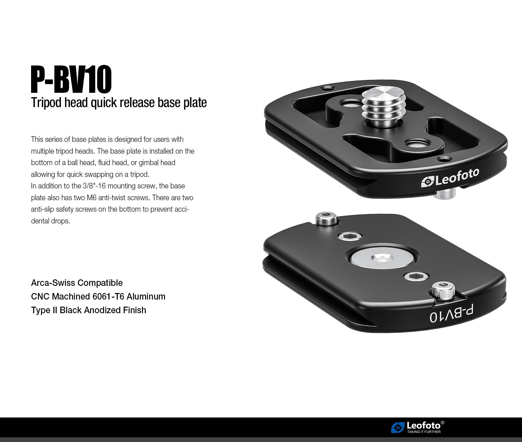 Leofoto P Series Arca-Type Base Plates for Heads