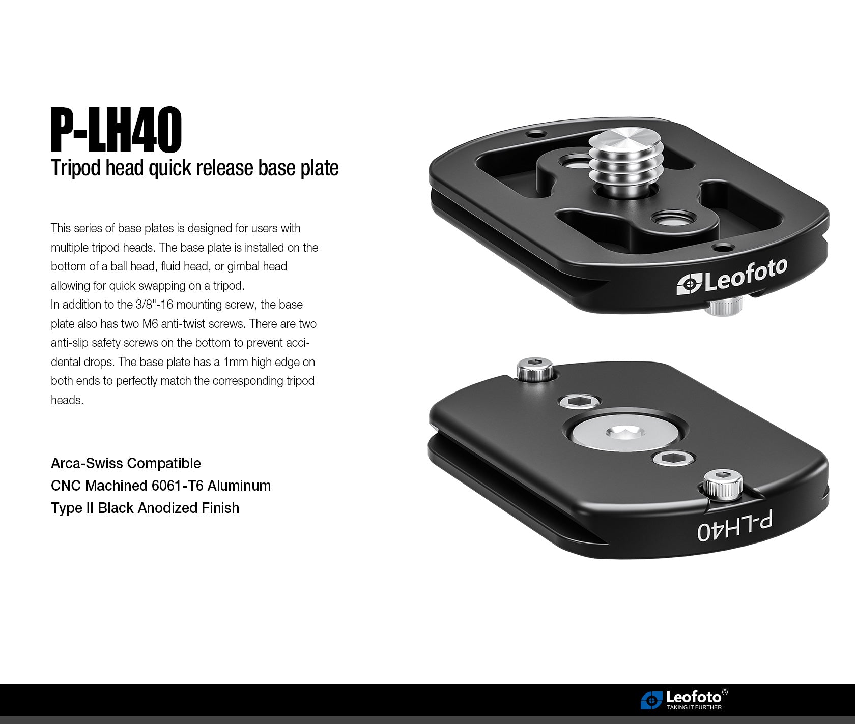 Leofoto P Series Arca-Type Base Plates for Heads
