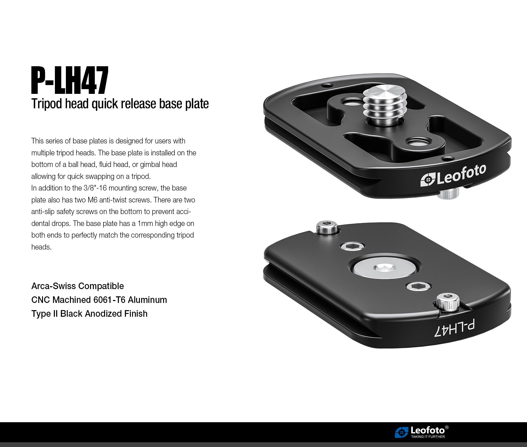 Leofoto P Series Arca-Type Base Plates for Heads
