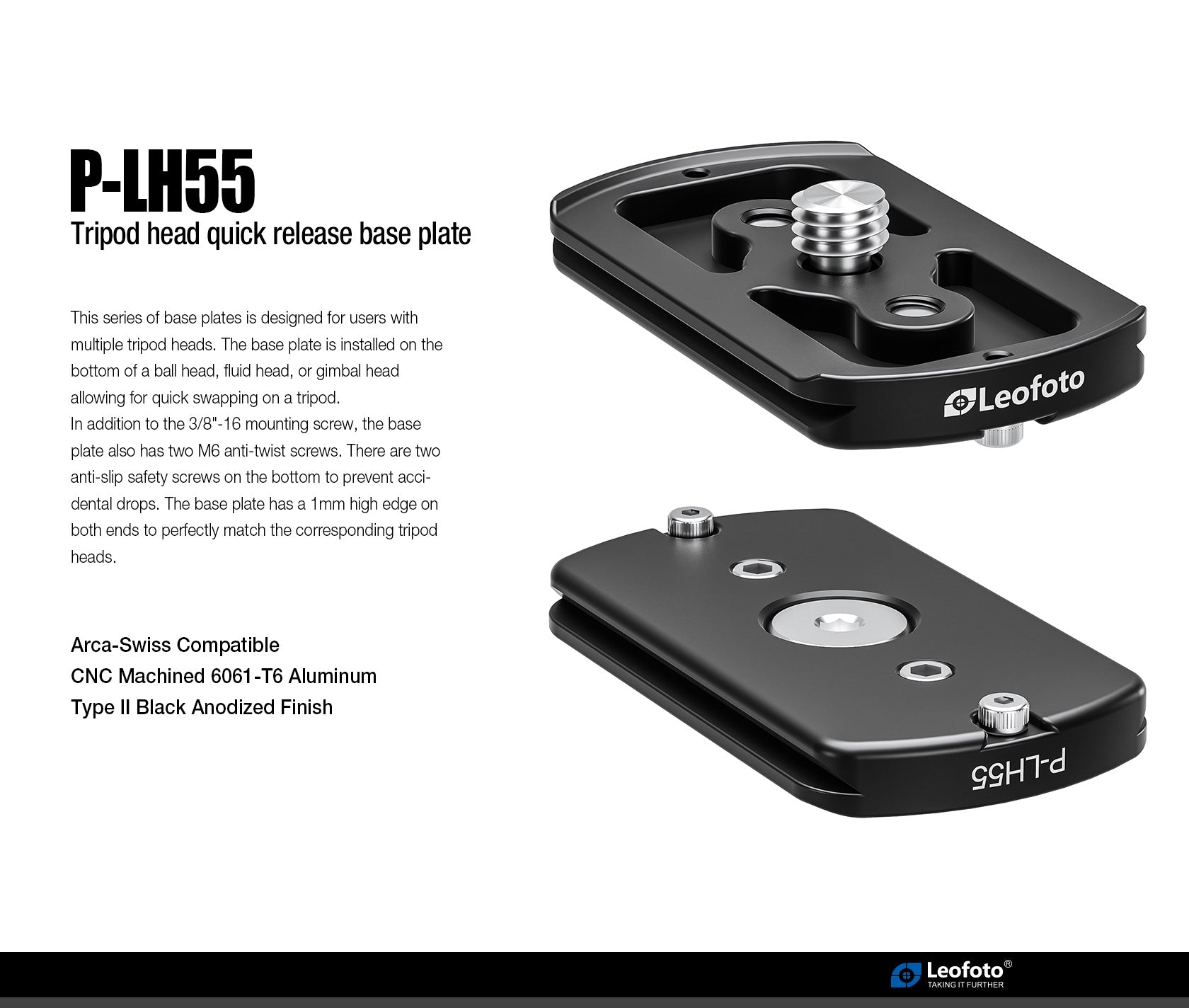 Leofoto P Series Arca-Type Base Plates for Heads