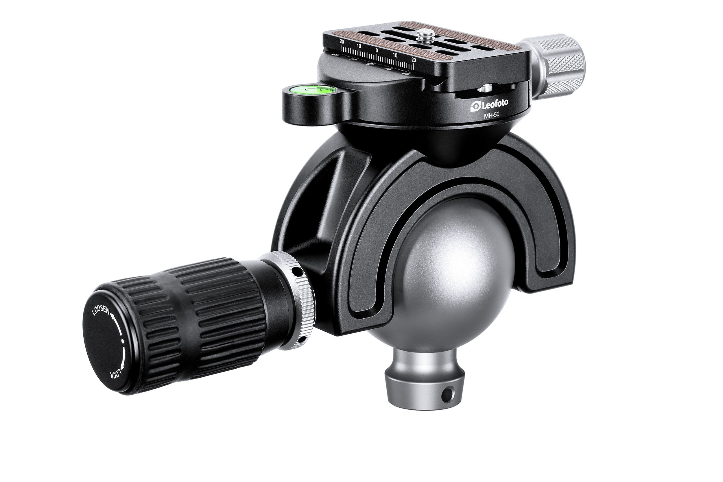 Leofoto MH-S Full Dynamic Ball Head /w Handlebar Control for SA Series Tripods | M4 and 3/8'' Mounting Sockets | Arca Compatible