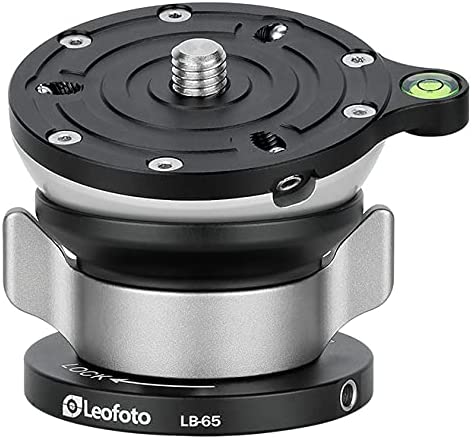 Leofoto PG-1 + LB-65 Lightweight Heavy Duty Gimbal Tripod Head & 65mm Leveling Base Combo