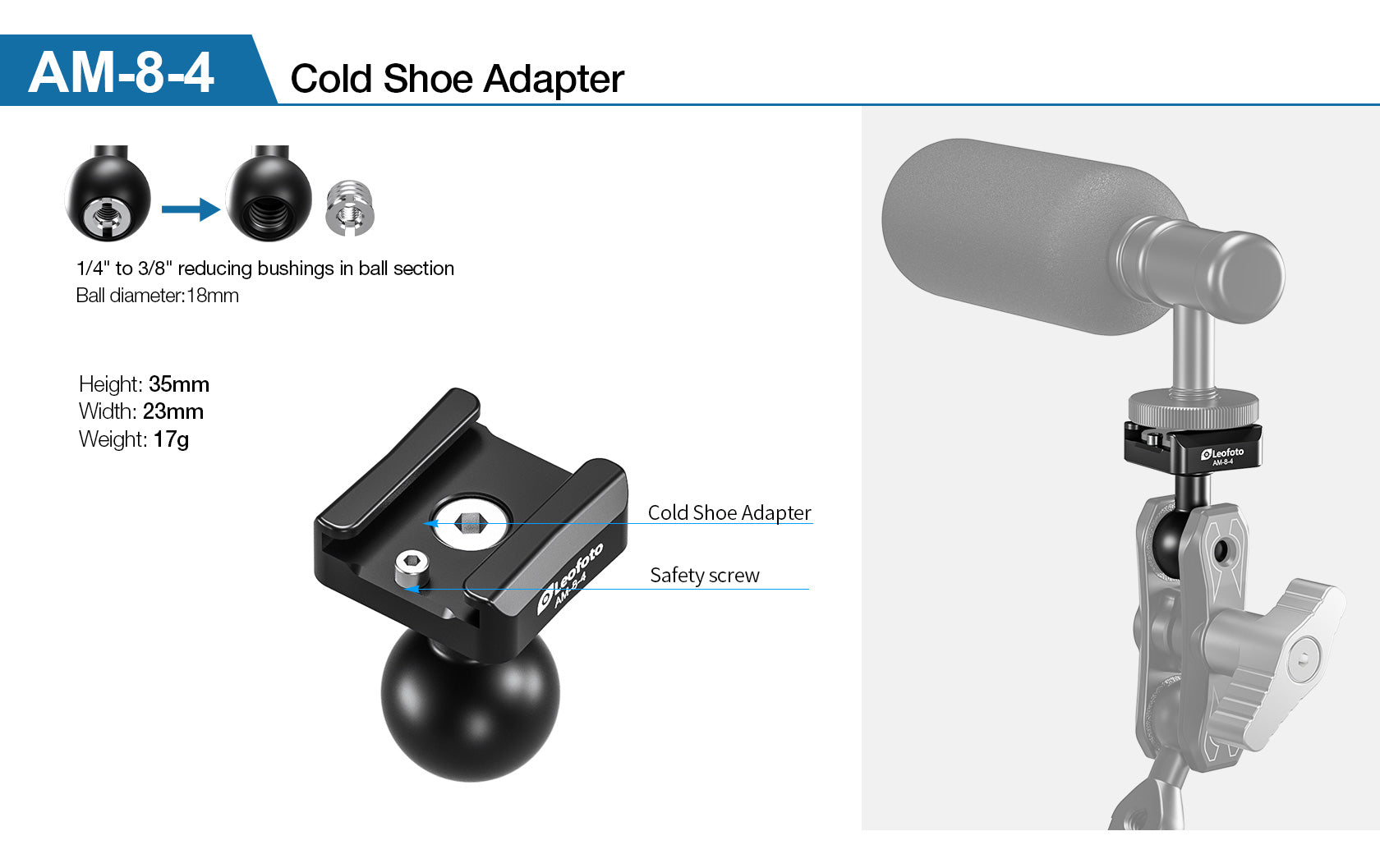 Leofoto AM-8 Professional Magic Arm Kit