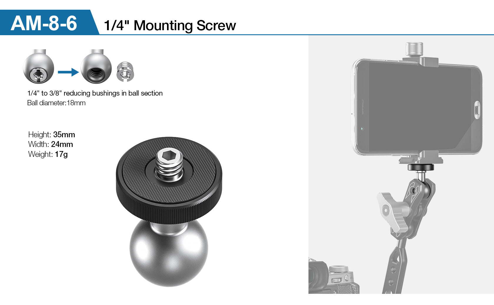 Leofoto AM-8 Professional Magic Arm Kit