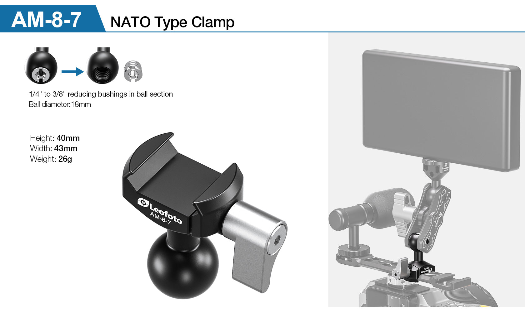 Leofoto AM-8 Professional Magic Arm Kit