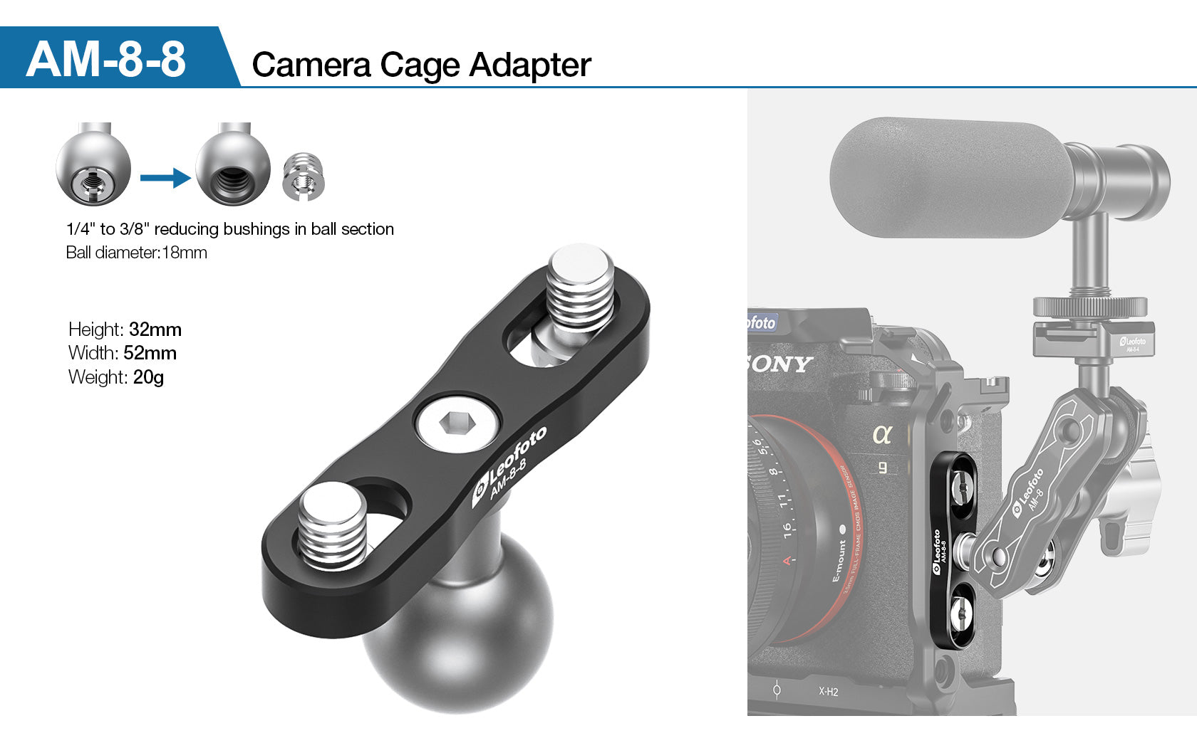 Leofoto AM-8 Professional Magic Arm Kit