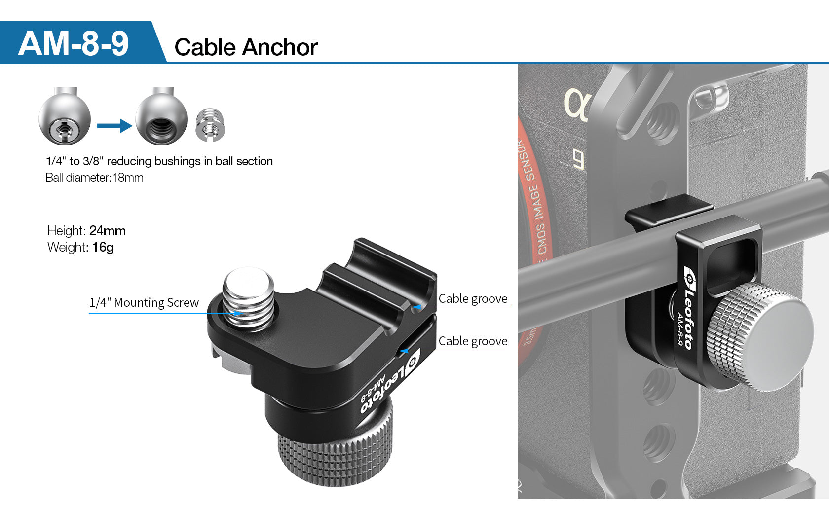 Leofoto AM-8 Professional Magic Arm Kit