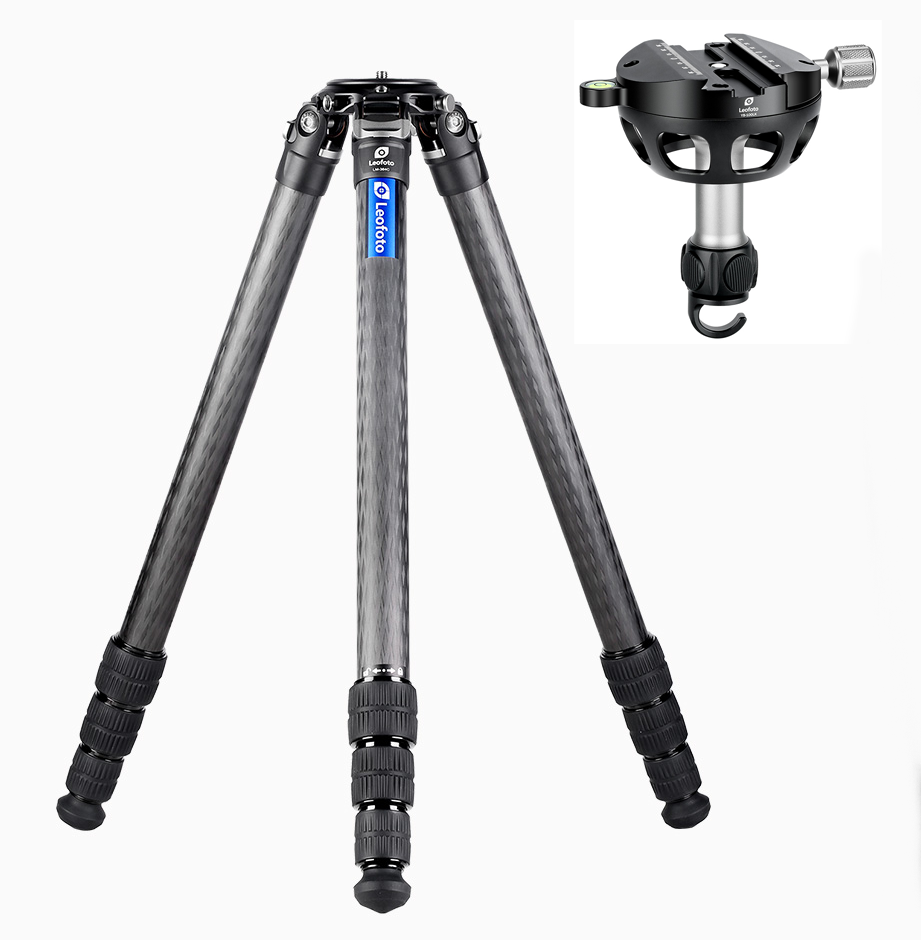 Leofoto LM-404CL(Long) Tripod with 100mm Video Bowl/Platform and Bag | Max Load 88 lb