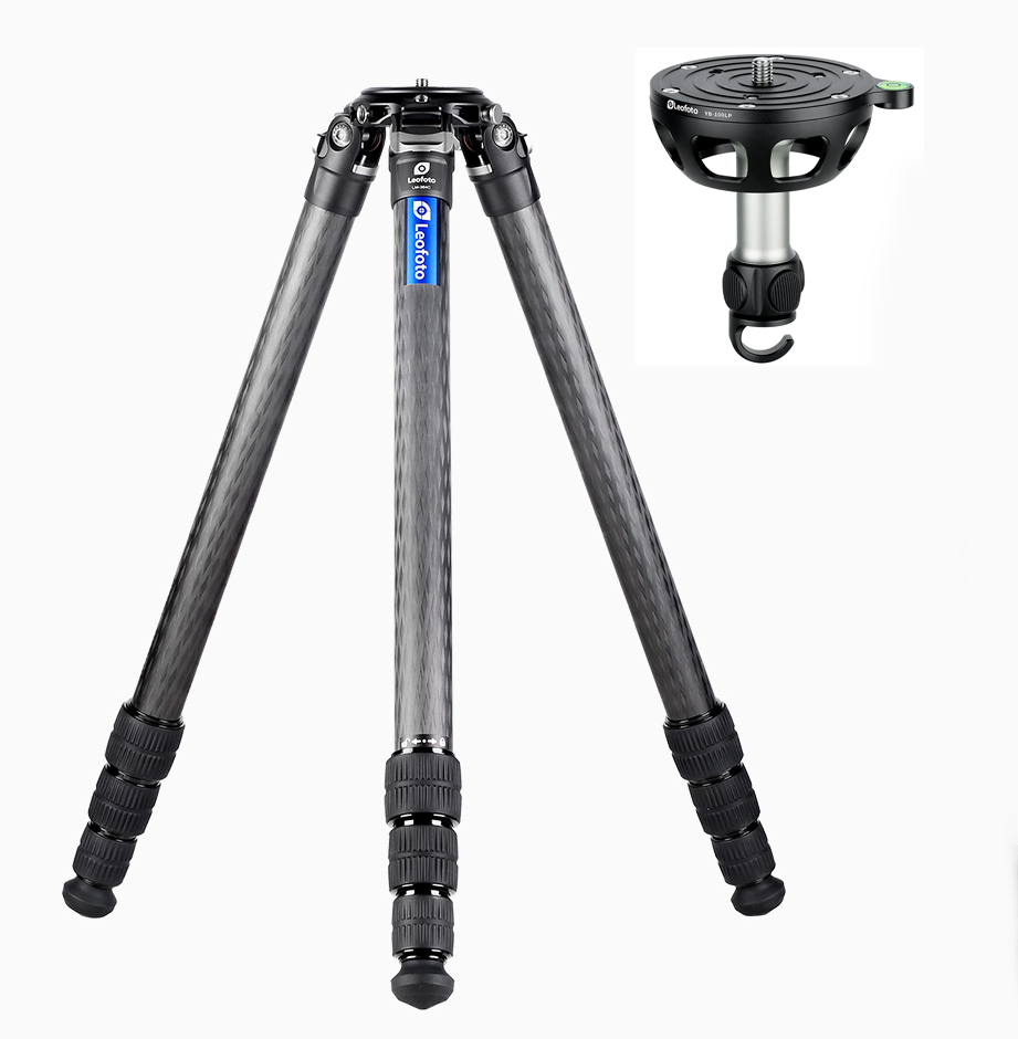 Leofoto LM-404CL(Long) Tripod with 100mm Video Bowl/Platform and Bag | Max Load 88 lb