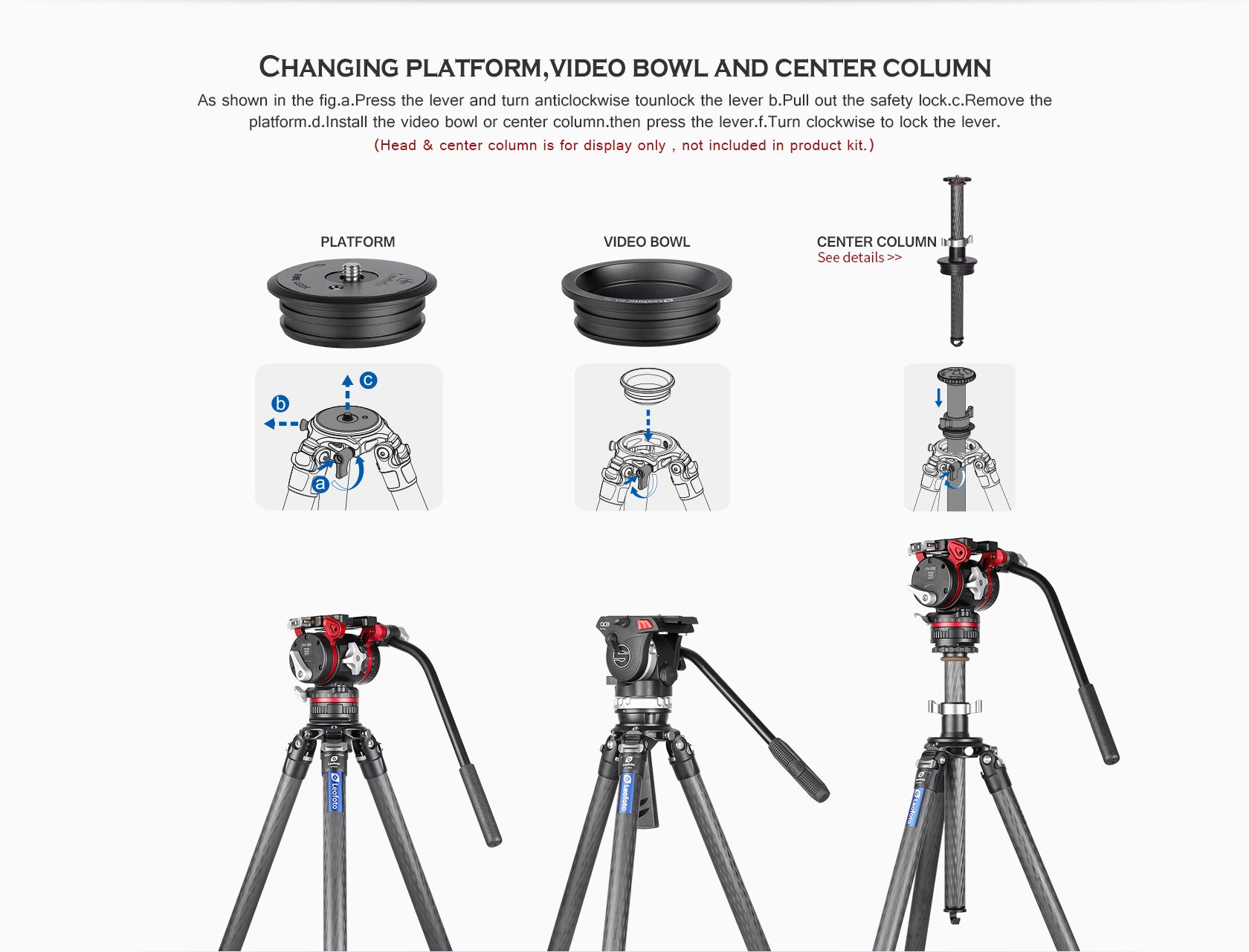 Leofoto LM-364CL(Long) Tripod with 75mm Video Bowl+Platform and Bag