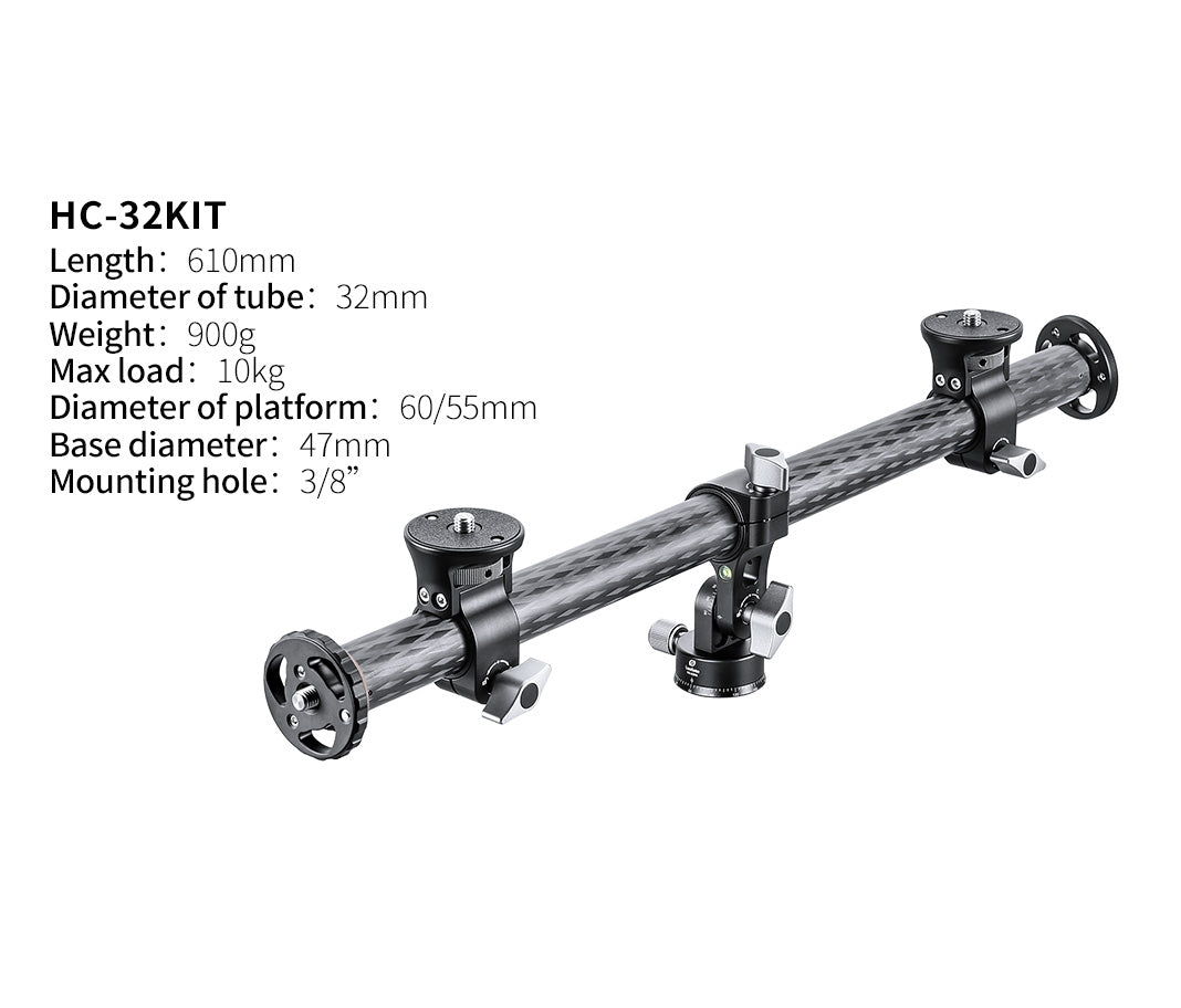 Leofoto HC-28/ HC-32/ HC-32Kit Carbon Fiber Horizontal Panoramic Tripod Center Column