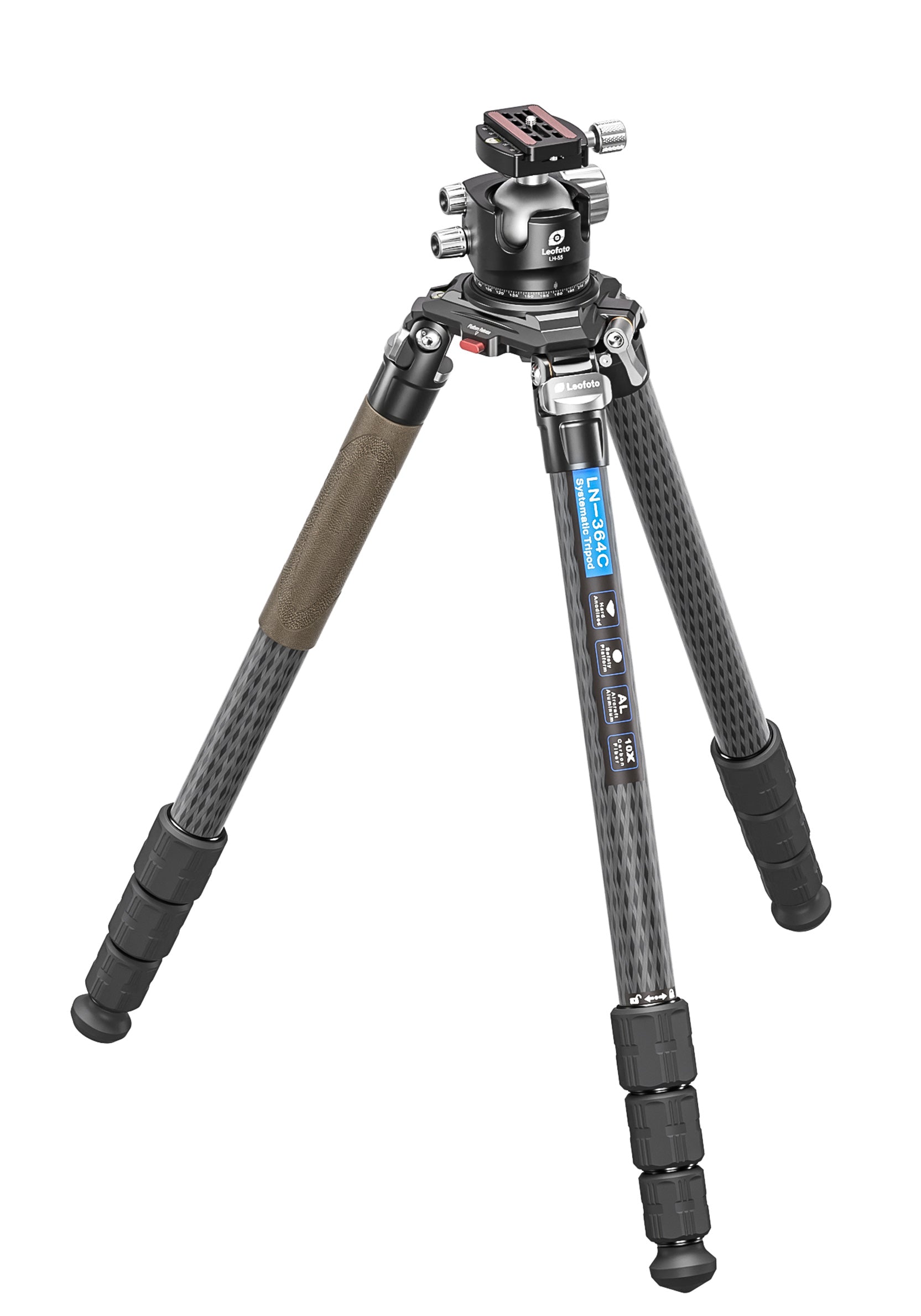 Leofoto LN-364C Heavy Duty Tripod with 75mm Bowl+Platform & Bag | Ball Head/Leveling Base Kit