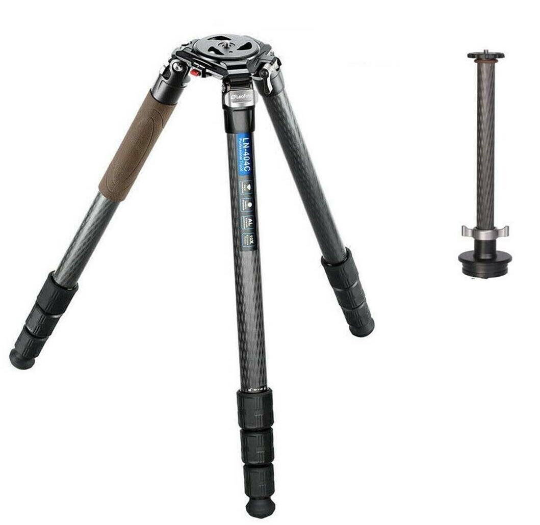 Leofoto LN-404C + DC-404C Heavy Duty Tripod with 100mm Bowl+Platform & Center Column
