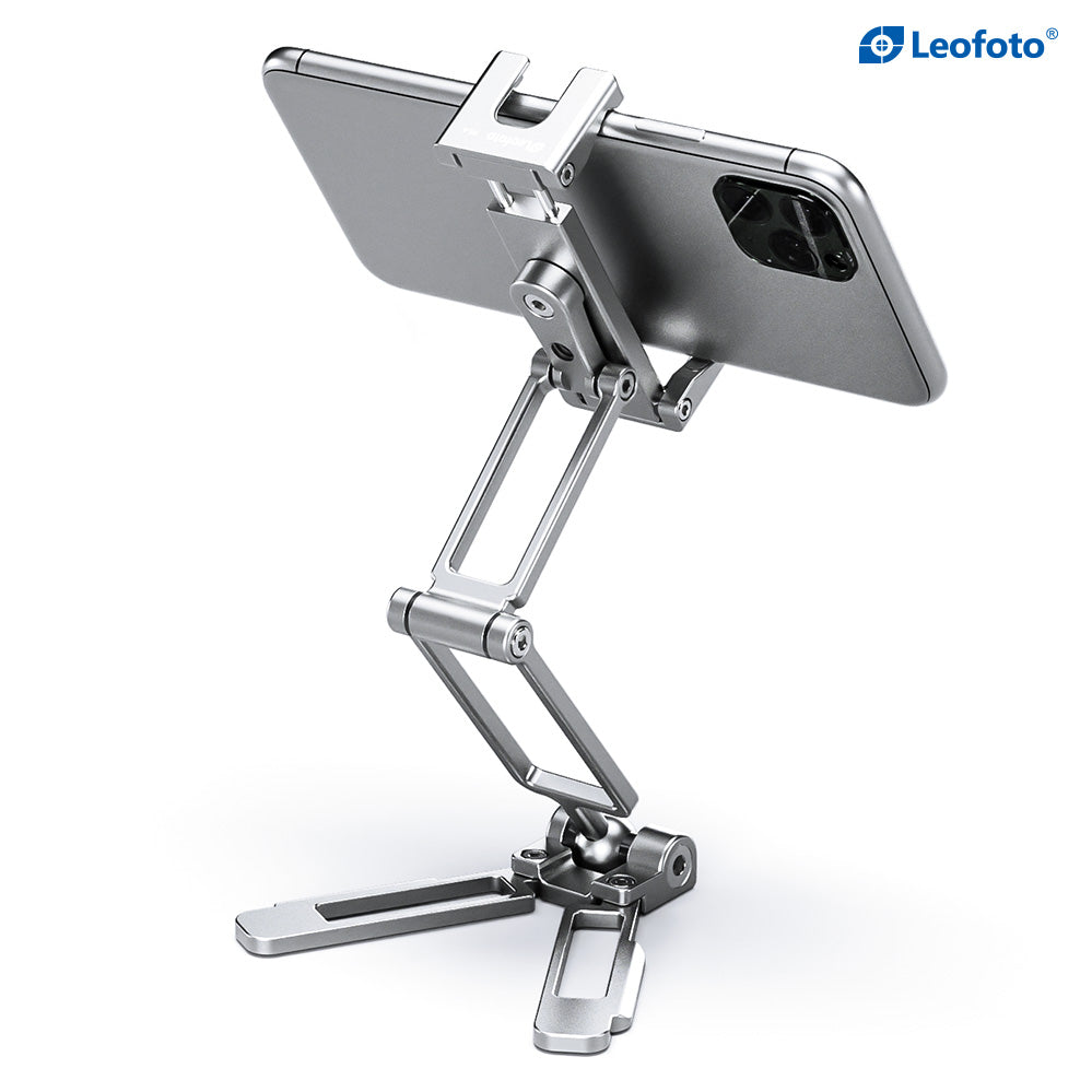 Leofoto PS-4 Multi-functional Foldable Cellphone Stand with Arca-Compatible Dovetail and Cold Shoe Mount