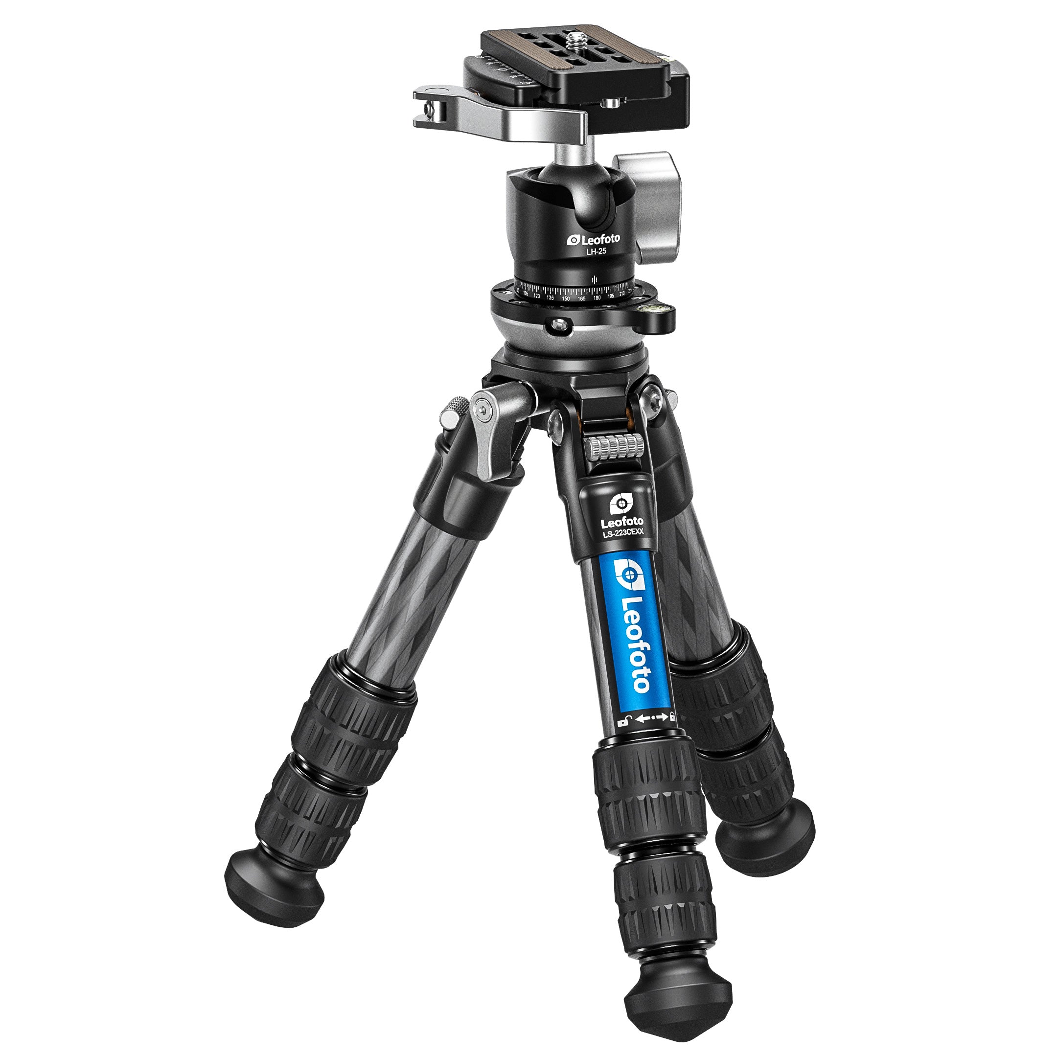 Leofoto LS-223CEX X Verison Table/Ground Mini Tripod with Integrated Leveling Base + Ballhead Set