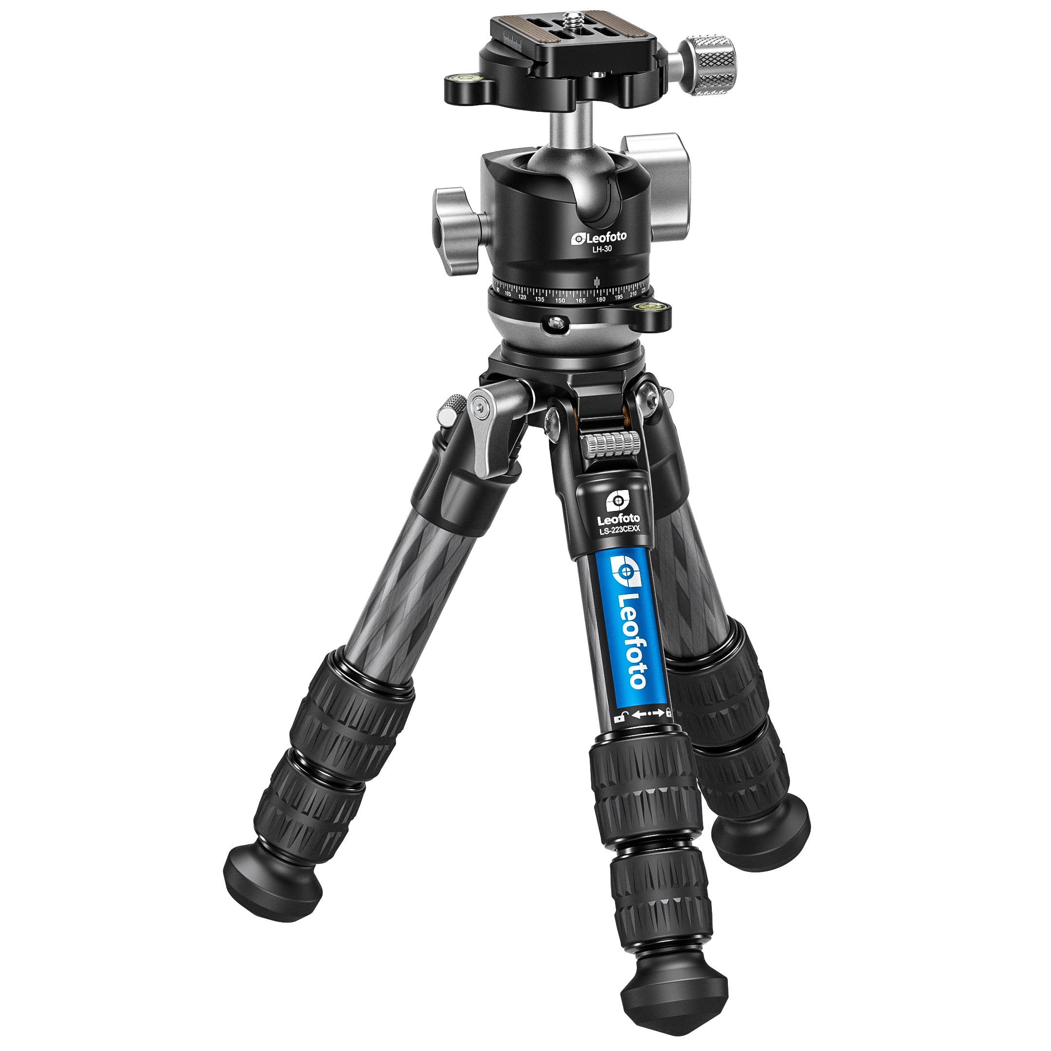 Leofoto LS-223CEX X Verison Table/Ground Mini Tripod with Integrated Leveling Base + Ballhead Set