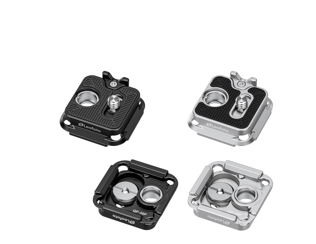 Leofoto QP-38P 38mm Quick Release Plate | Four-Sided Arca-Style Interface | Quick Detach Socket