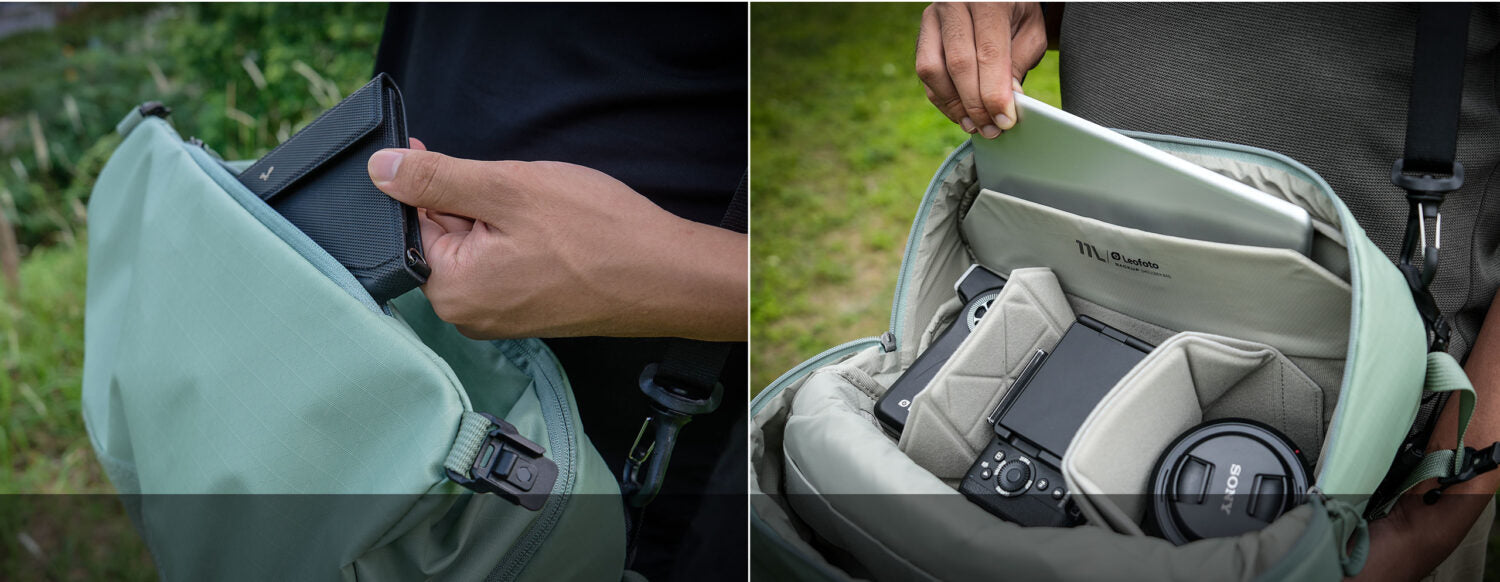 Leofoto 11L Sling Camera Bag (Matte Black, Cream Beige, Mint Green)