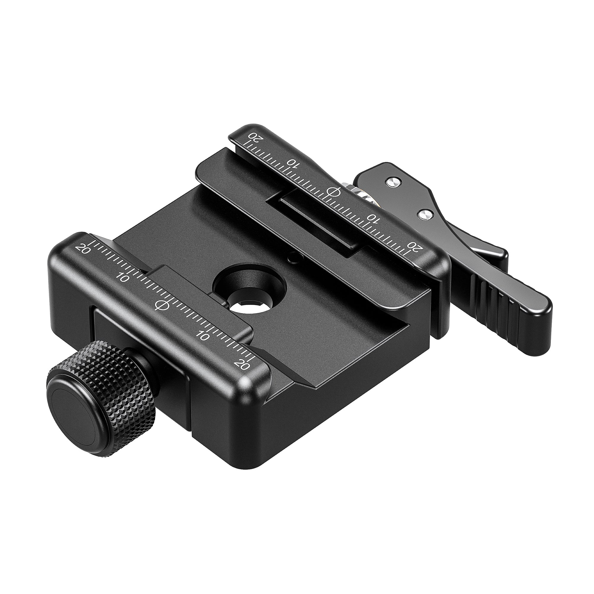 Leofoto LSC-52X Lever-Release Control Arca-Swiss Clamp with Safety Latch & Micro Adjustment, Knob-Controlled Picatinny Clamp