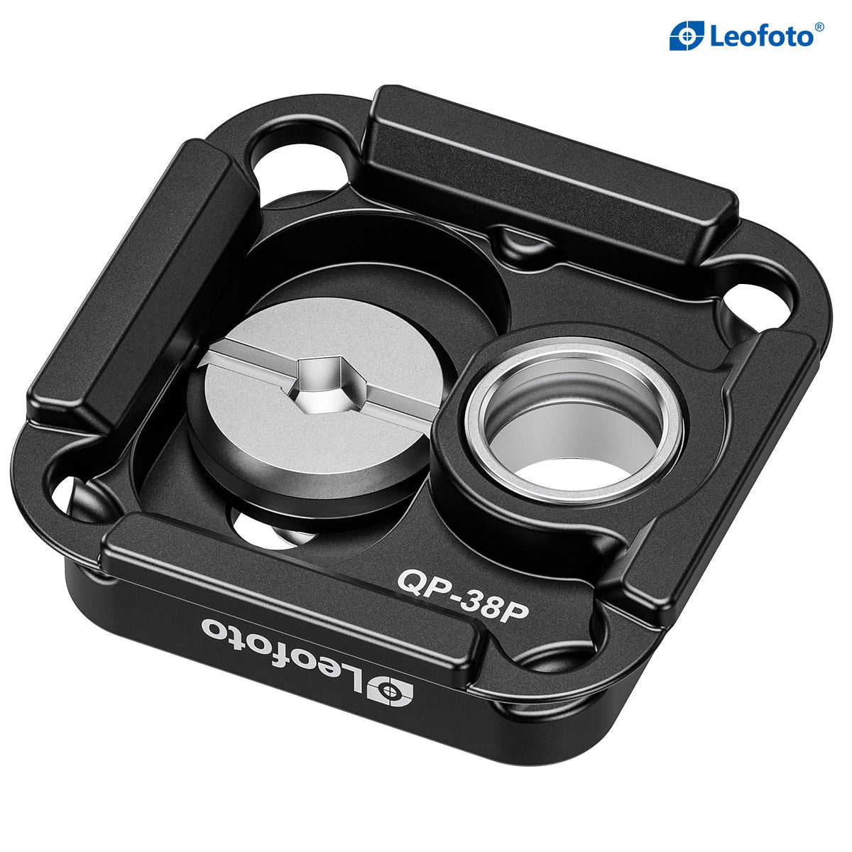 Leofoto QP-38P 38mm Quick Release Plate | Four-Sided Arca-Style Interface | Quick Detach Socket