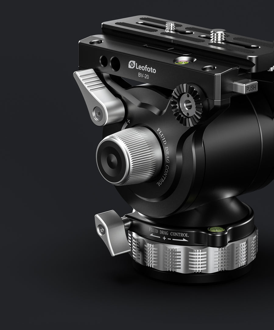 Leofoto BV20K (Knob Clamp) Pro Fluid Video Head with Arca Compatible