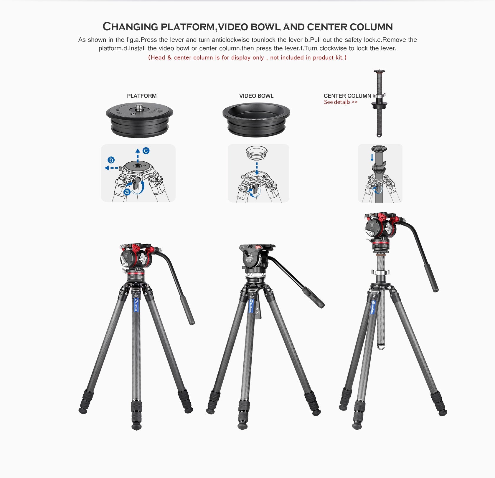 “Open Box" Leofoto LM-323C Tripod with 75mm Video Bowl+Platform and Bag