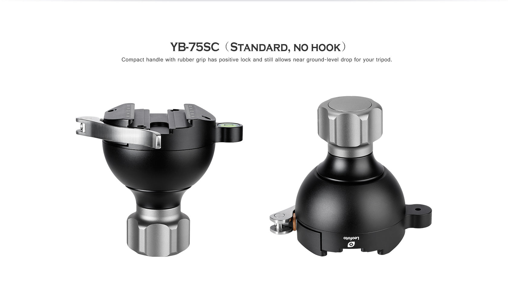 "Open Box" Leofoto YB-75LC / YB-75MC / YB-75SC Leveling Base with Handle for 75mm Bowl | Lever Release Arca Clamp