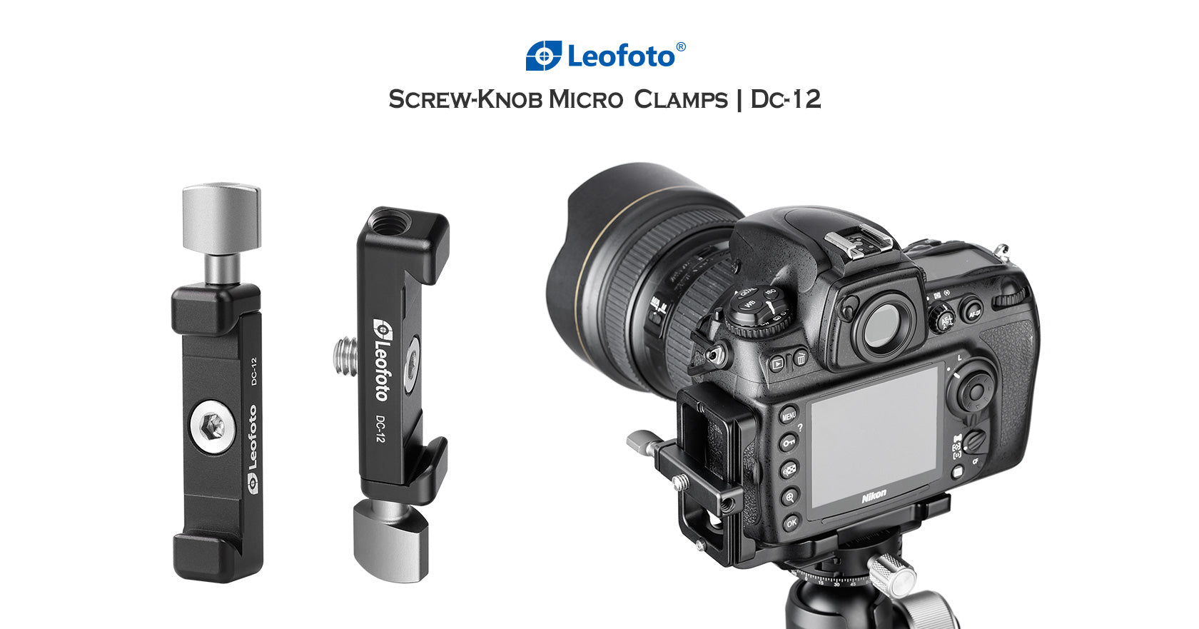 Leofoto Multipurpose Clamp Kit DC-12 + MBC-18 + PC-90II Mini Ballhead with Phone Clamp for Camera