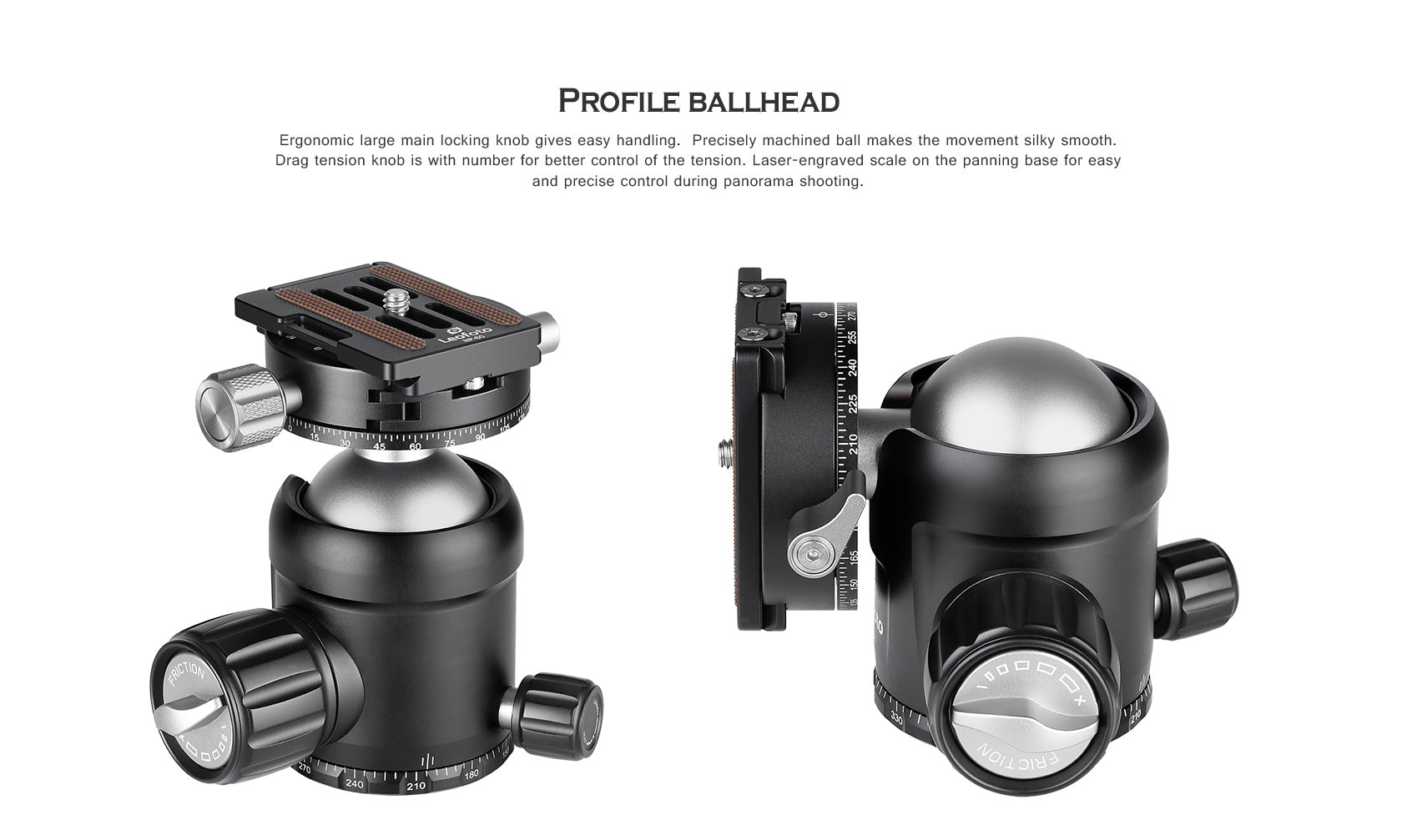 Leofoto NB-46 Pro Panning Ball Head with 360° Panning Clamp | Arca Compatible