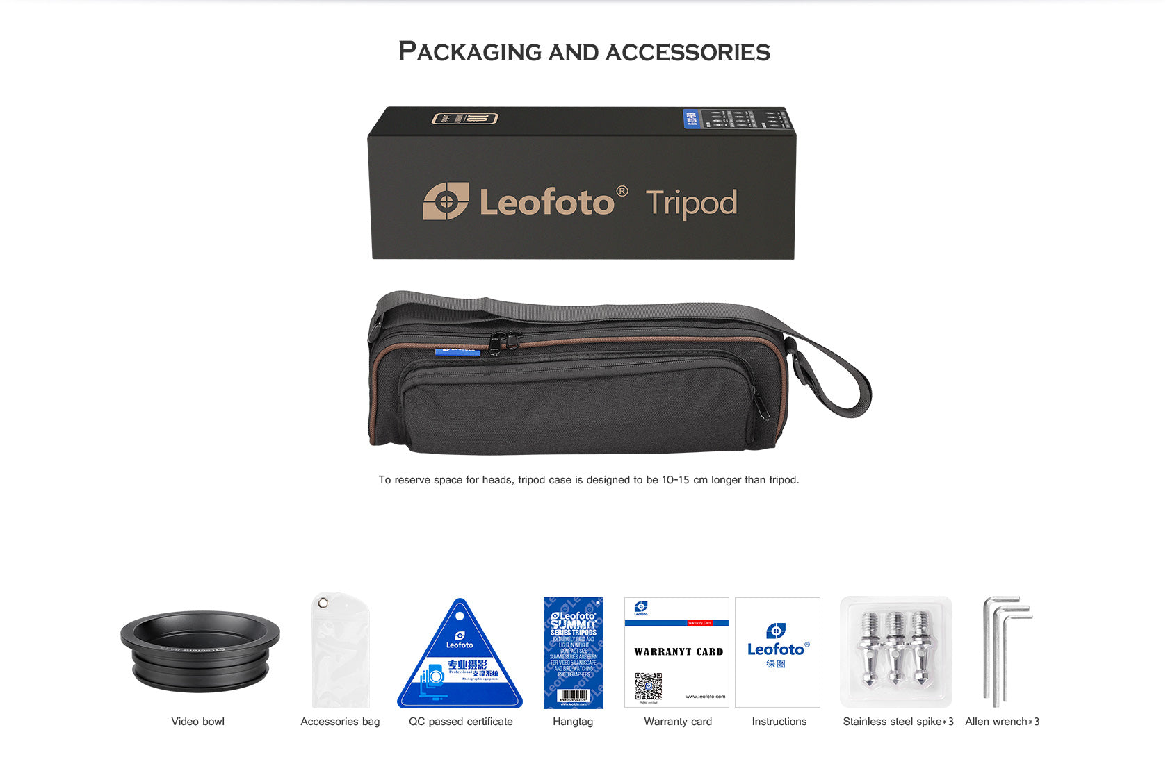 “Open Box" Leofoto LM-402C Short Tripod with 100mm Video Bowl+Platform and Bag | Max Load 110 lb