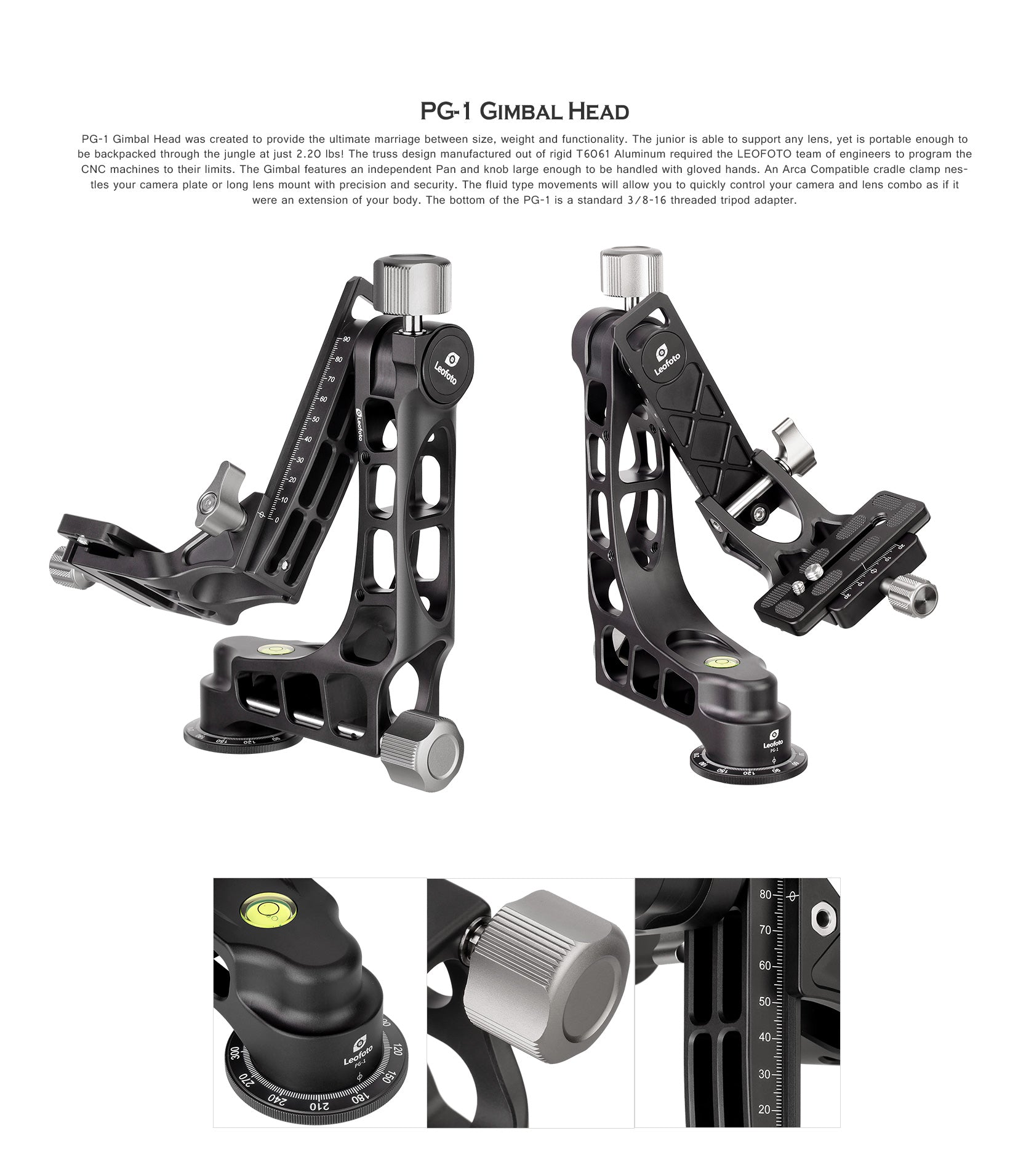 Leofoto LS-365C X Version Ranger Series Tripod + PG-1 Gimbal Head Kit