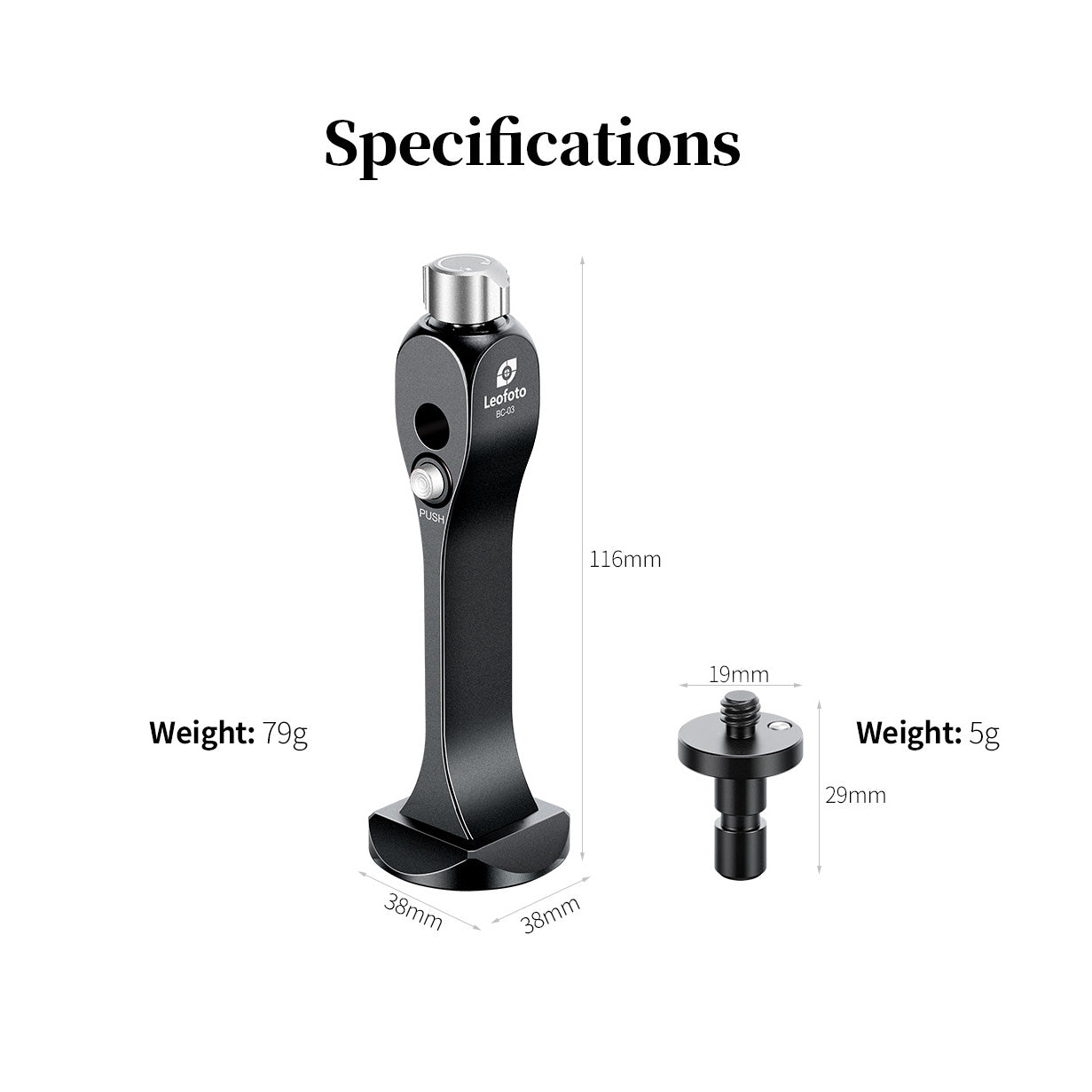 Leofoto BC-03 Hands Free Modular Binoculars Adapter for Tripod Mount A