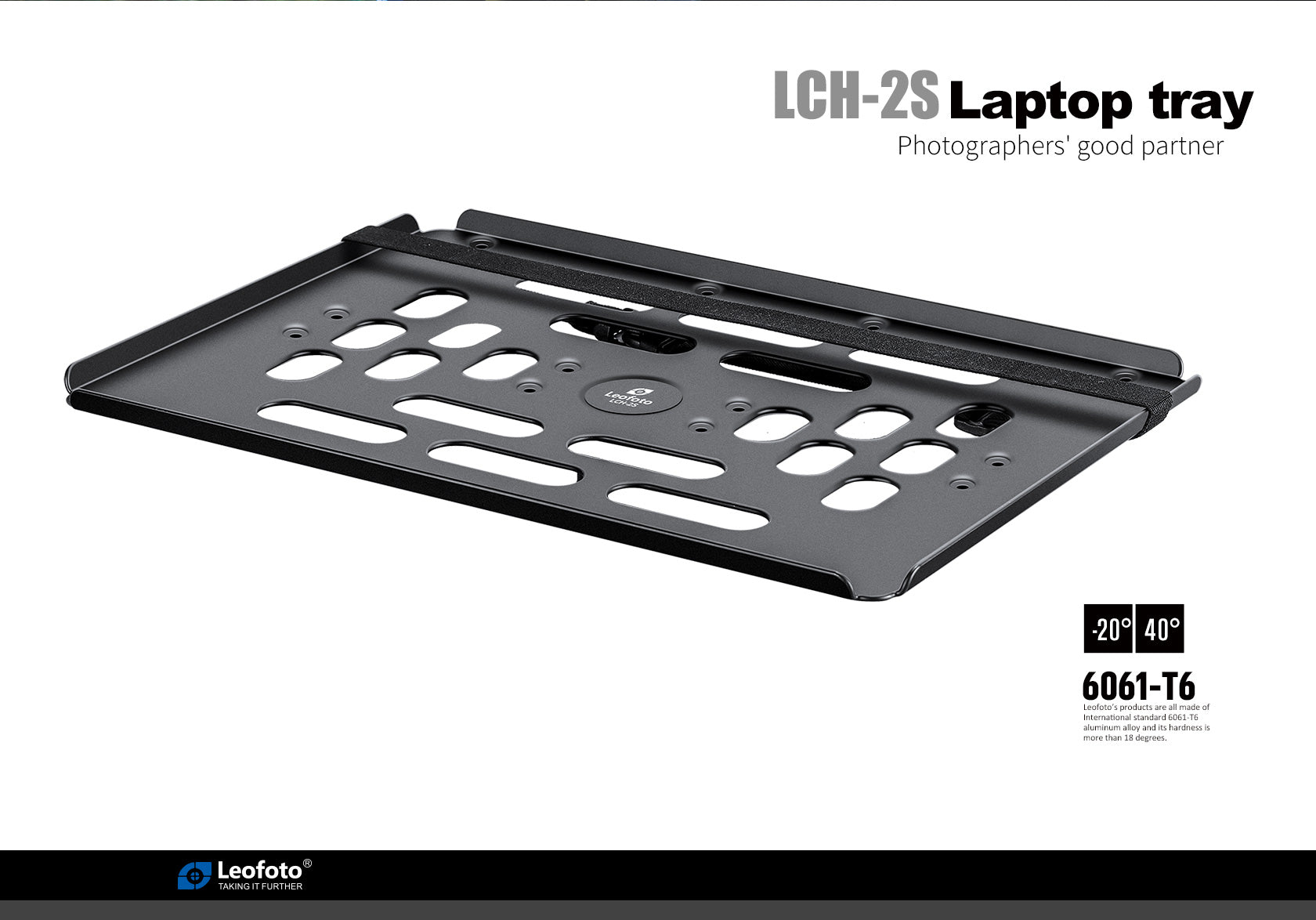 Leofoto LCH-2S 16" Laptop / Projector Tray / Combined with Tripod 3/8" Mounting Socket / Arca Swiss Dovetail